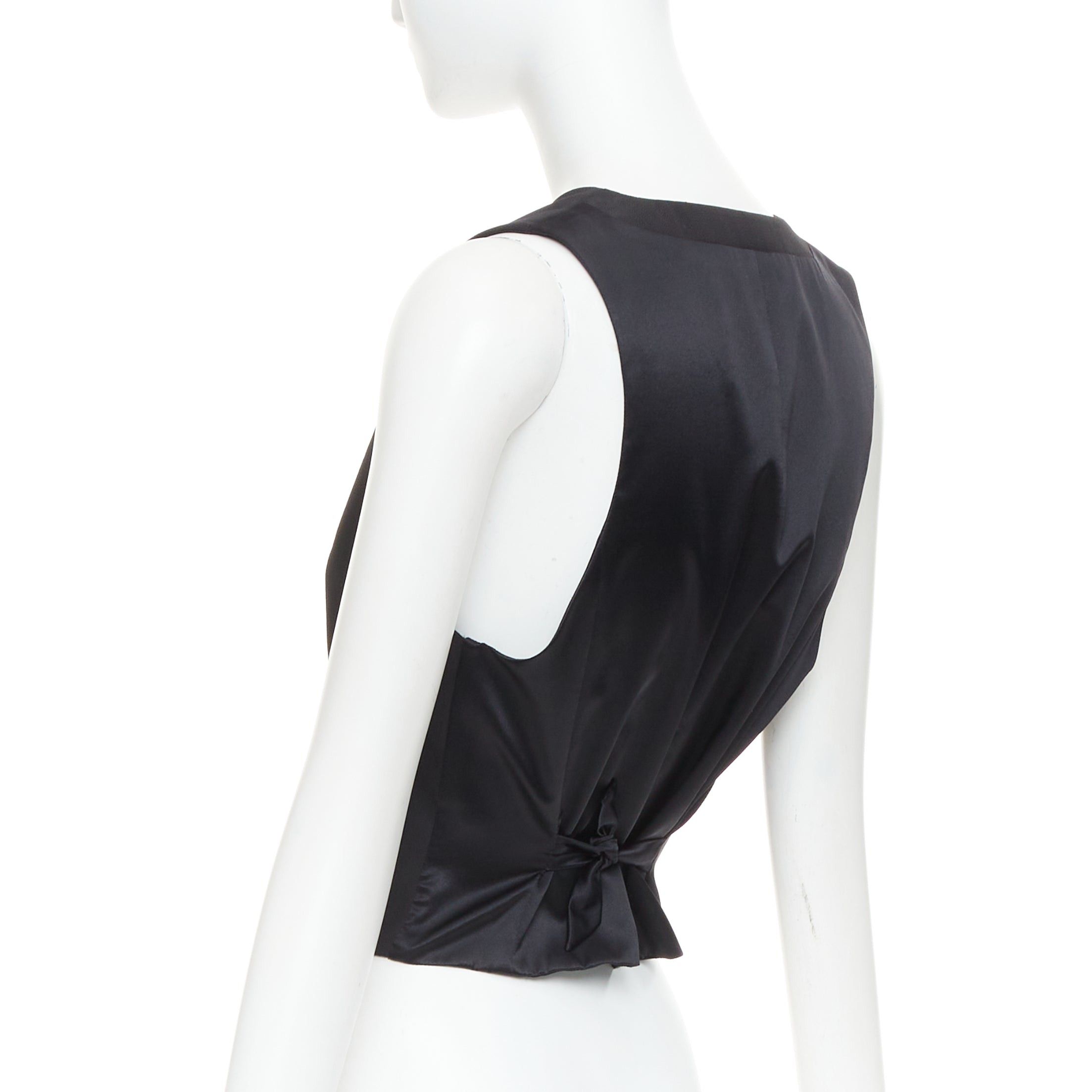Alexandre Vauthier ALEXANDRE VAUTHIER COUTURE Runway black gold logo buttons plunge neck waistcoat vest Size S / US 4 / IT 40 - 6 Thumbnail