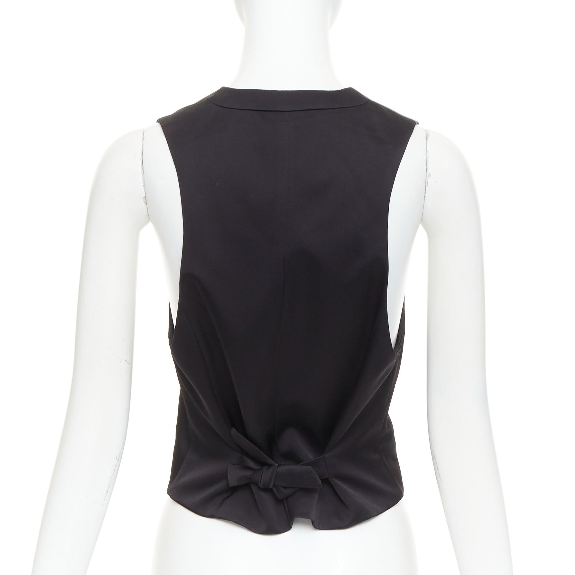 Alexandre Vauthier ALEXANDRE VAUTHIER Runway black silky 3 buttons slit pocket waist coat vest Size S / US 4 / IT 40 - 5 Thumbnail