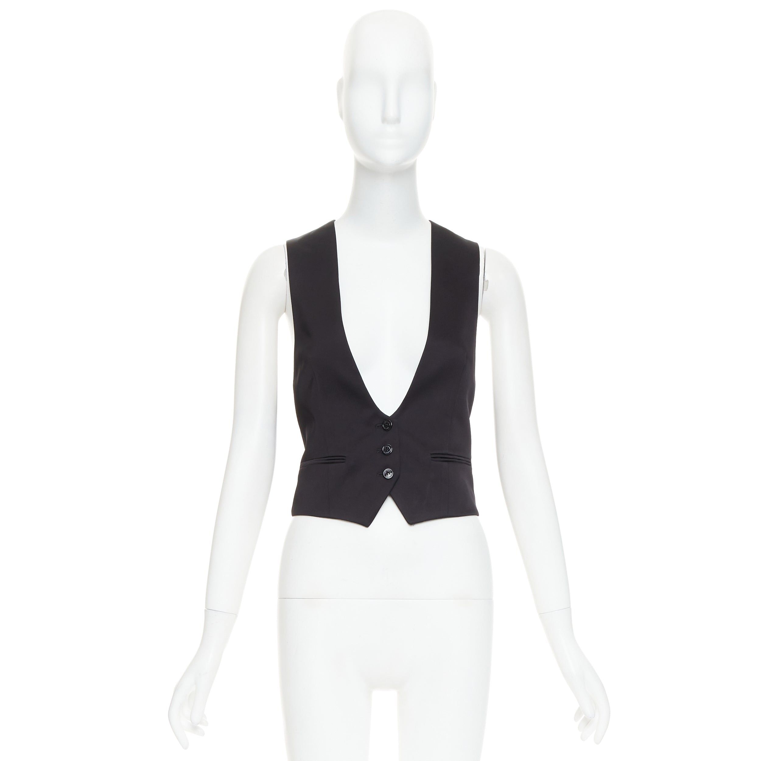 Alexandre Vauthier ALEXANDRE VAUTHIER Runway black silky 3 buttons slit pocket waist coat vest Size S / US 4 / IT 40 - 9 Thumbnail