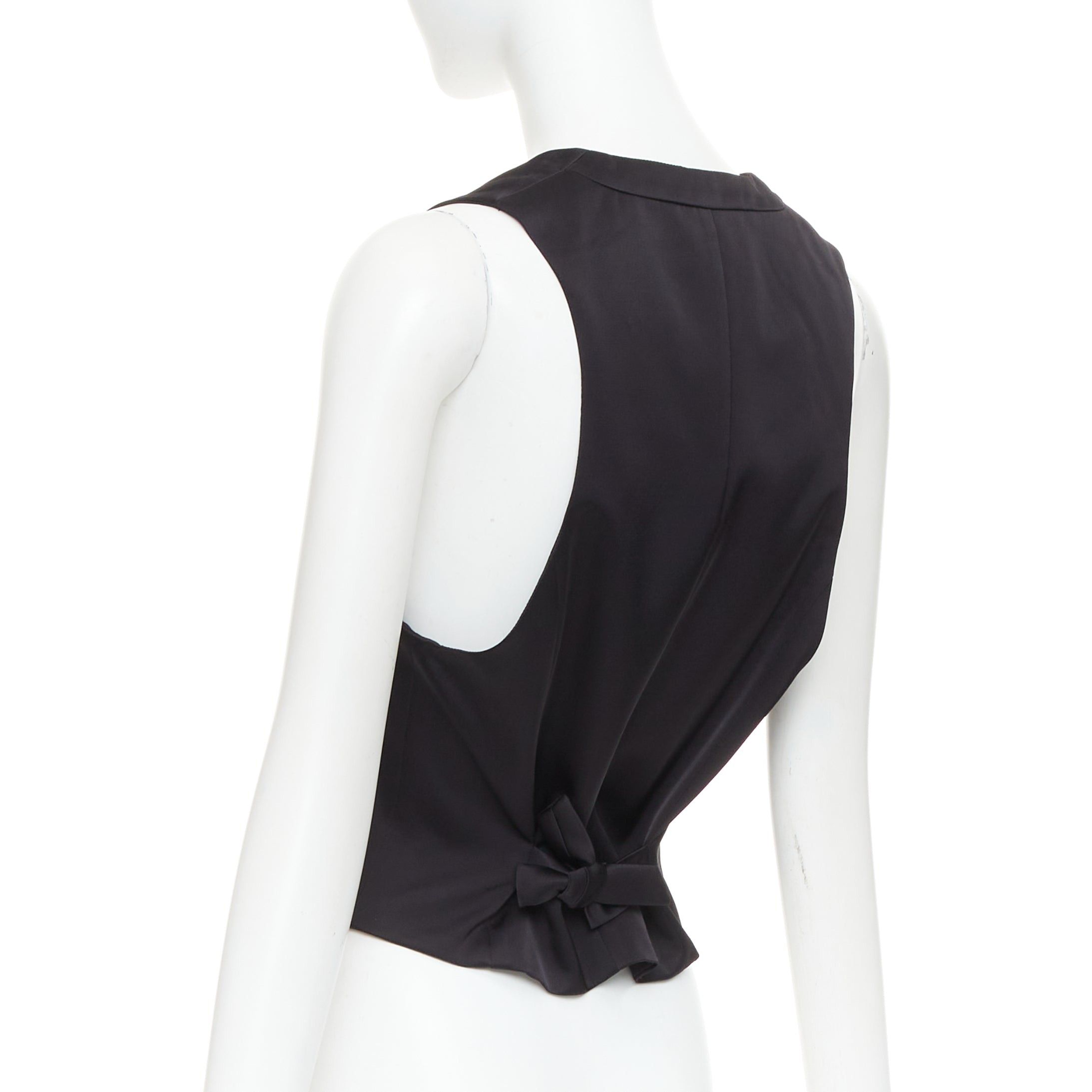 Alexandre Vauthier ALEXANDRE VAUTHIER Runway black silky 3 buttons slit pocket waist coat vest Size S / US 4 / IT 40 - 6 Thumbnail