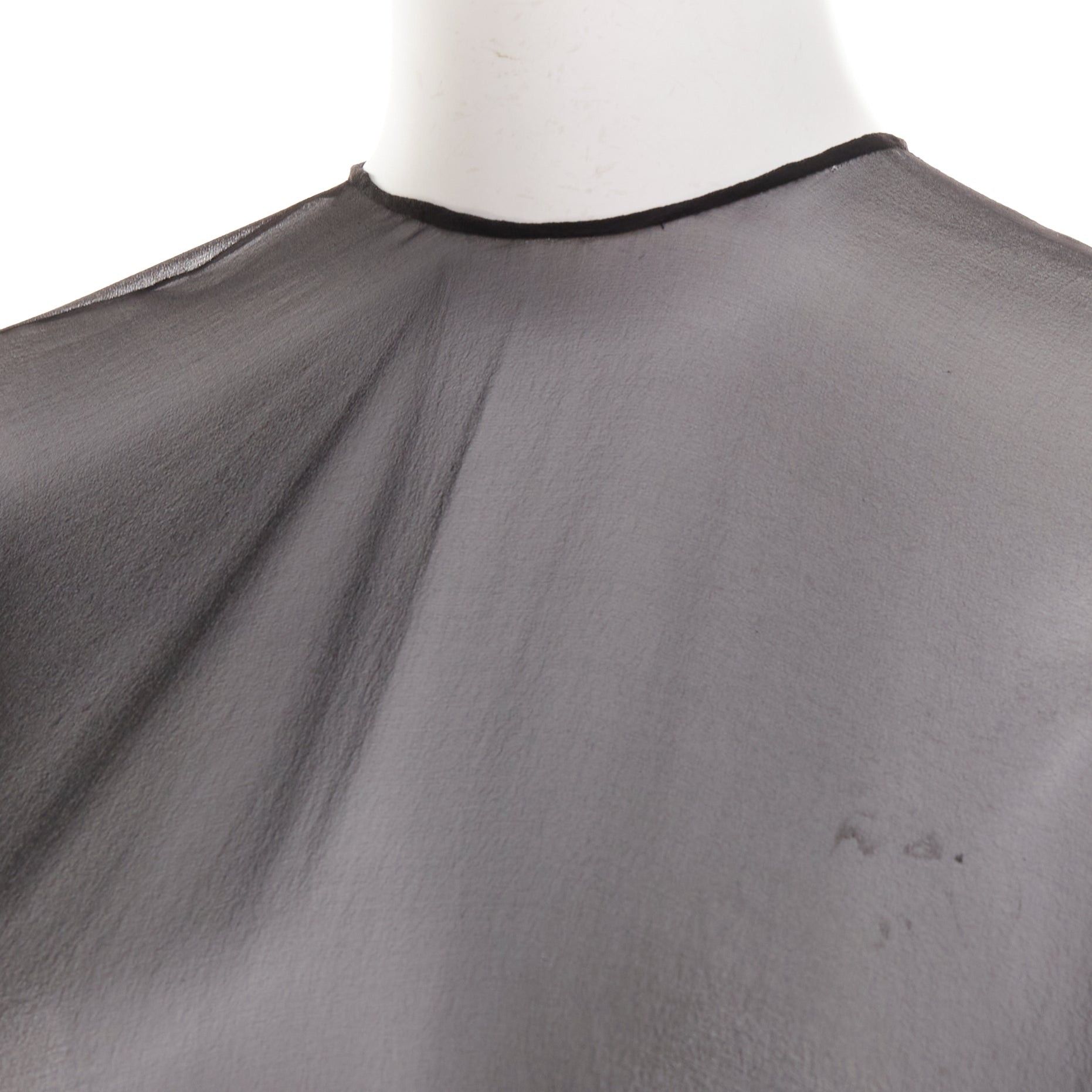 Alexandre Vauthier ALEXANDRE VAUTHIER COUTURE black sheer flowey cape style sleeves asymmetric high low cape kaftan top Size S / US 4 / IT 40 - 9 Thumbnail