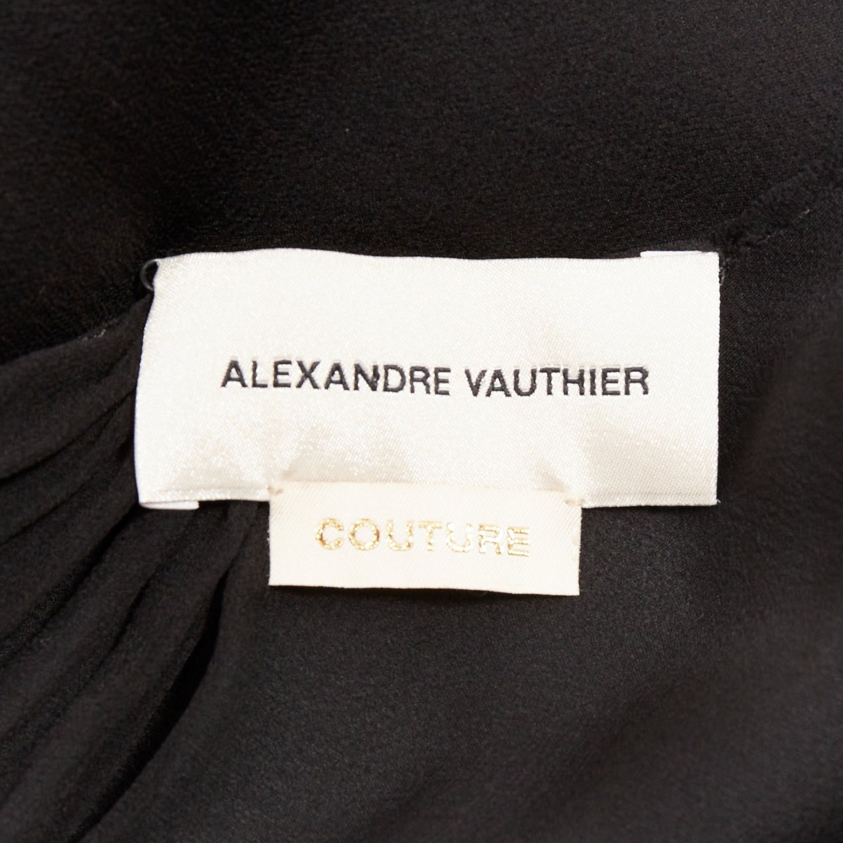 Alexandre Vauthier ALEXANDRE VAUTHIER COUTURE black sheer flowey cape style sleeves asymmetric high low cape kaftan top Size S / US 4 / IT 40 - 11 Thumbnail