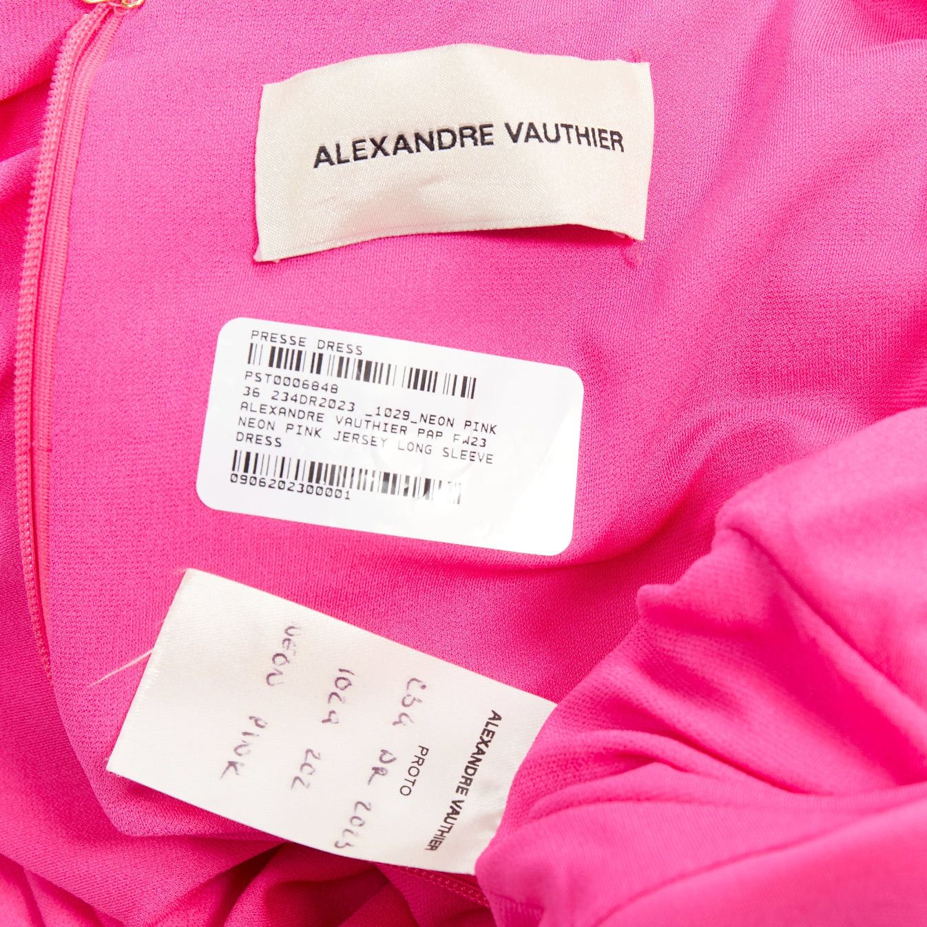 Alexandre Vauthier ALEXANDRE VAUTHIER pink viscose Power shoulder plunge drape dress FE36 Size S / US 4 / IT 40 - 10 Thumbnail