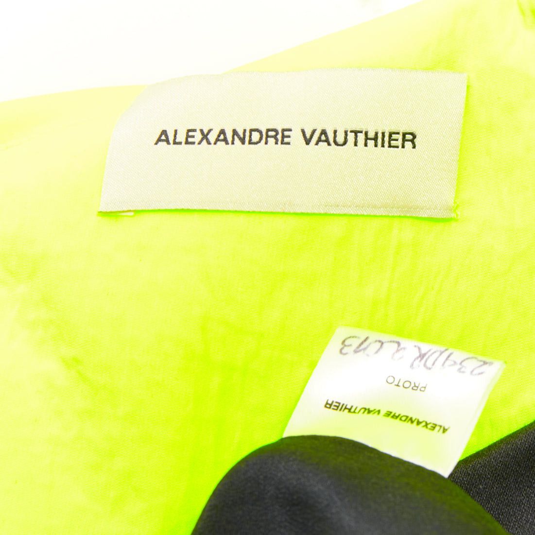 Alexandre Vauthier rare ALEXANDRE VAUTHIER SS2023 Runway neon yellow black velvet cut out ruffle dress Size S / US 4 / IT 40 - 9 Thumbnail