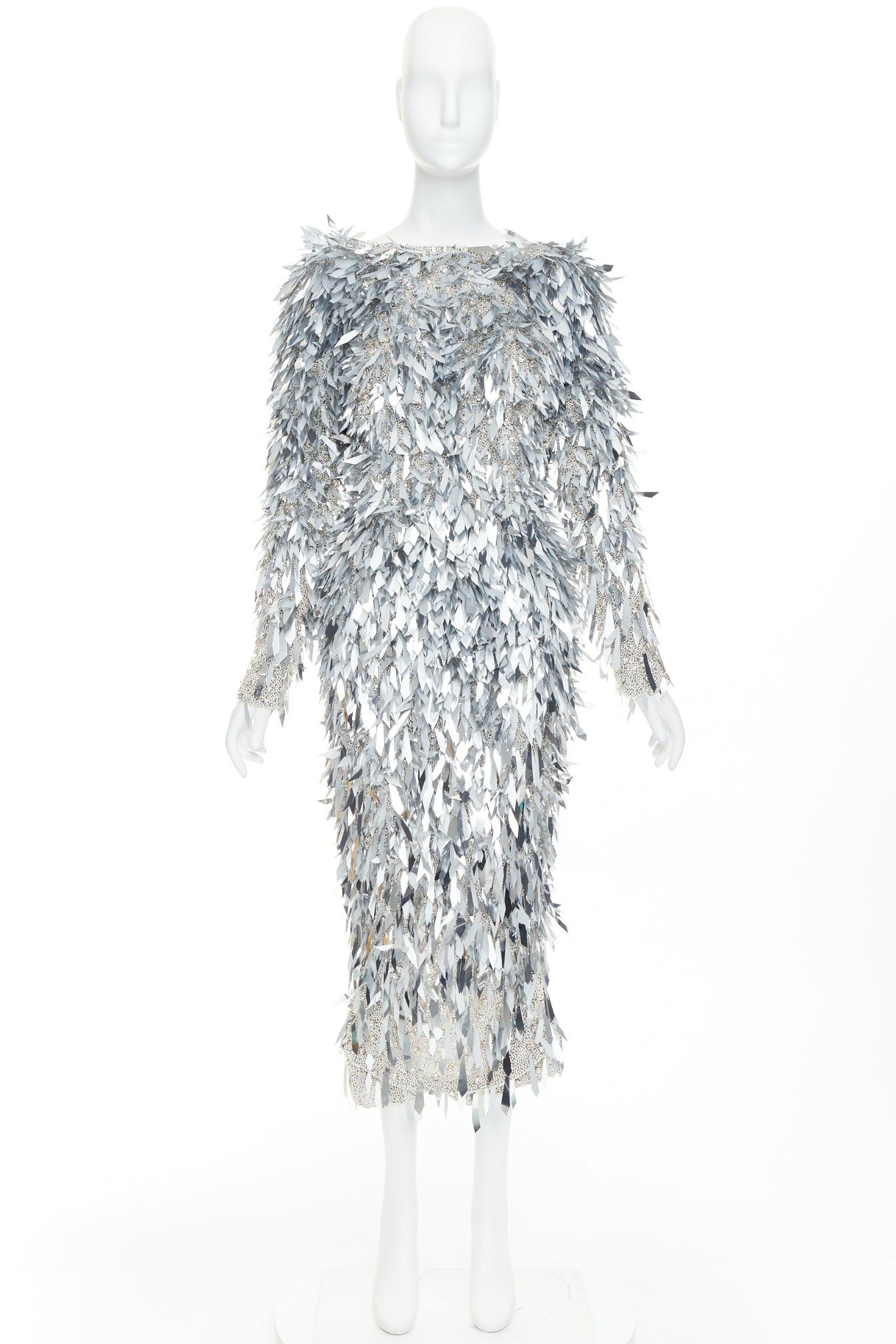 Alexandre Vauthier rare ALEXANDRE VAUTHIER COUTURE AW2023 Runway Maison Lesage bead feathered pailette dress Size S / US 4 / IT 40 - 14 Thumbnail