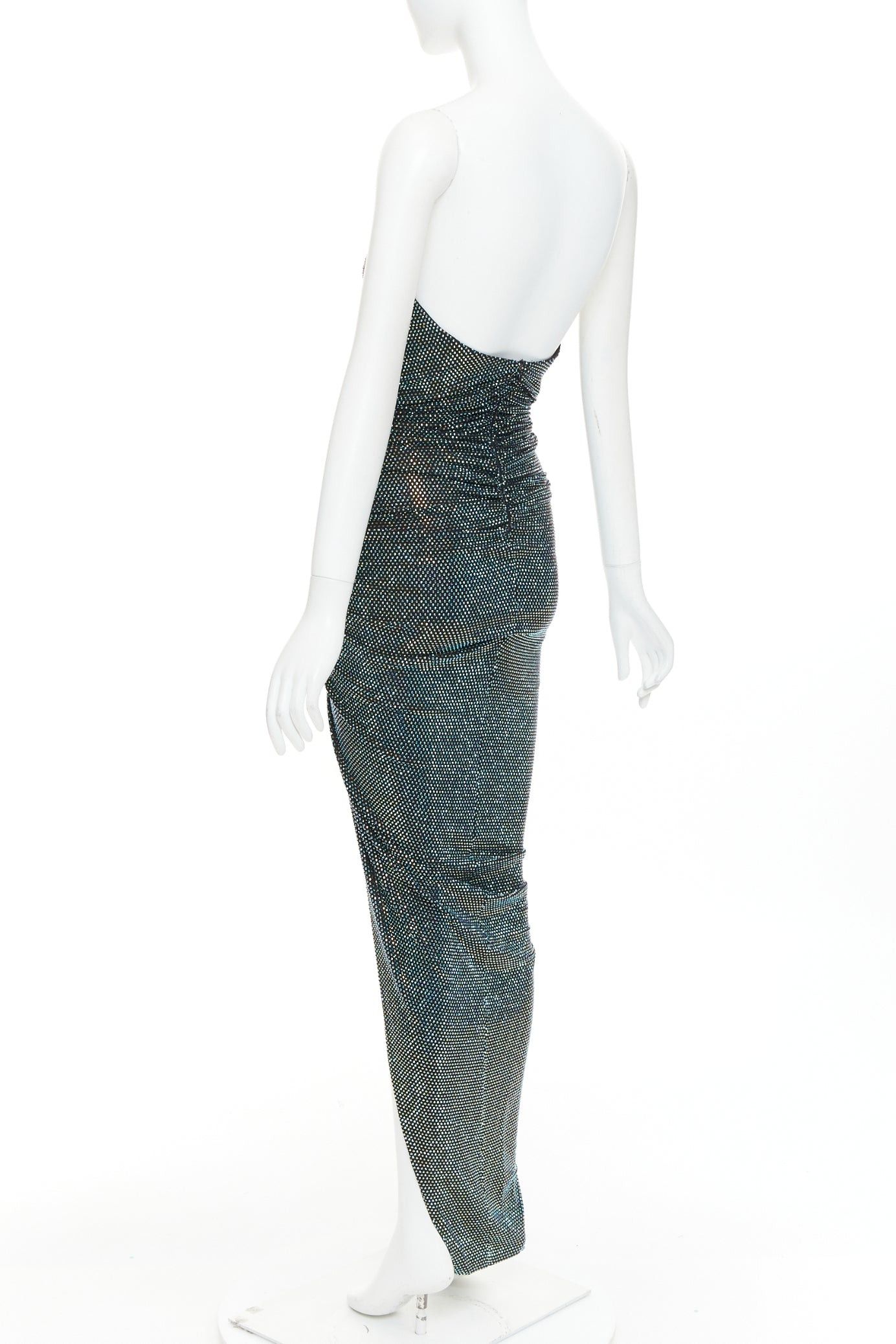 Alexandre Vauthier ALEXANDRE VAUTHIER 2021 blue black crystal bustier high slit strapless gown Size S / US 4 / IT 40 - 6 Thumbnail