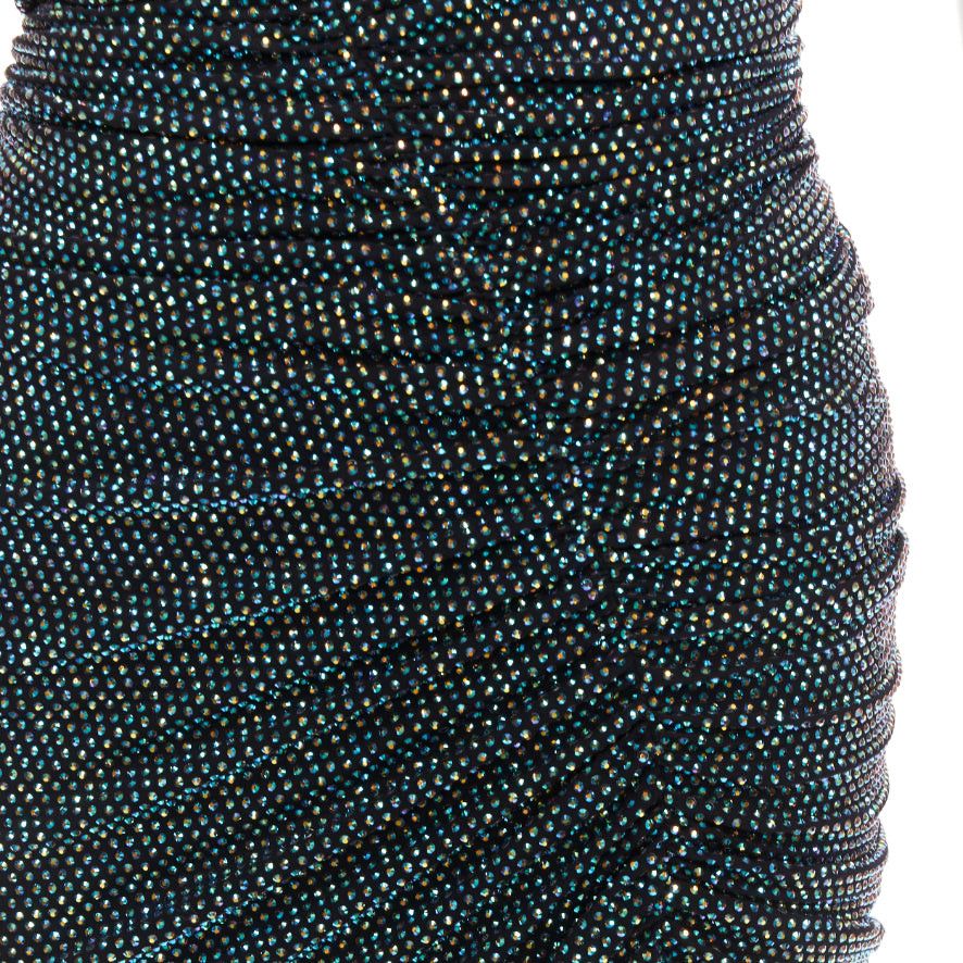 Alexandre Vauthier ALEXANDRE VAUTHIER 2021 blue black crystal bustier high slit strapless gown Size S / US 4 / IT 40 - 8 Thumbnail