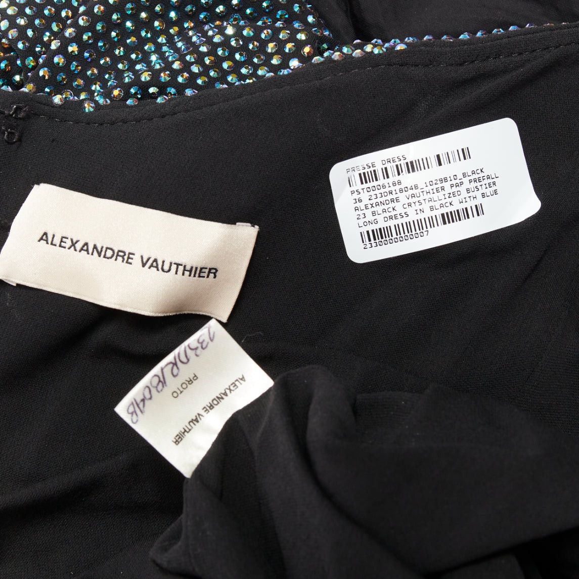 Alexandre Vauthier ALEXANDRE VAUTHIER 2021 blue black crystal bustier high slit strapless gown Size S / US 4 / IT 40 - 10 Thumbnail