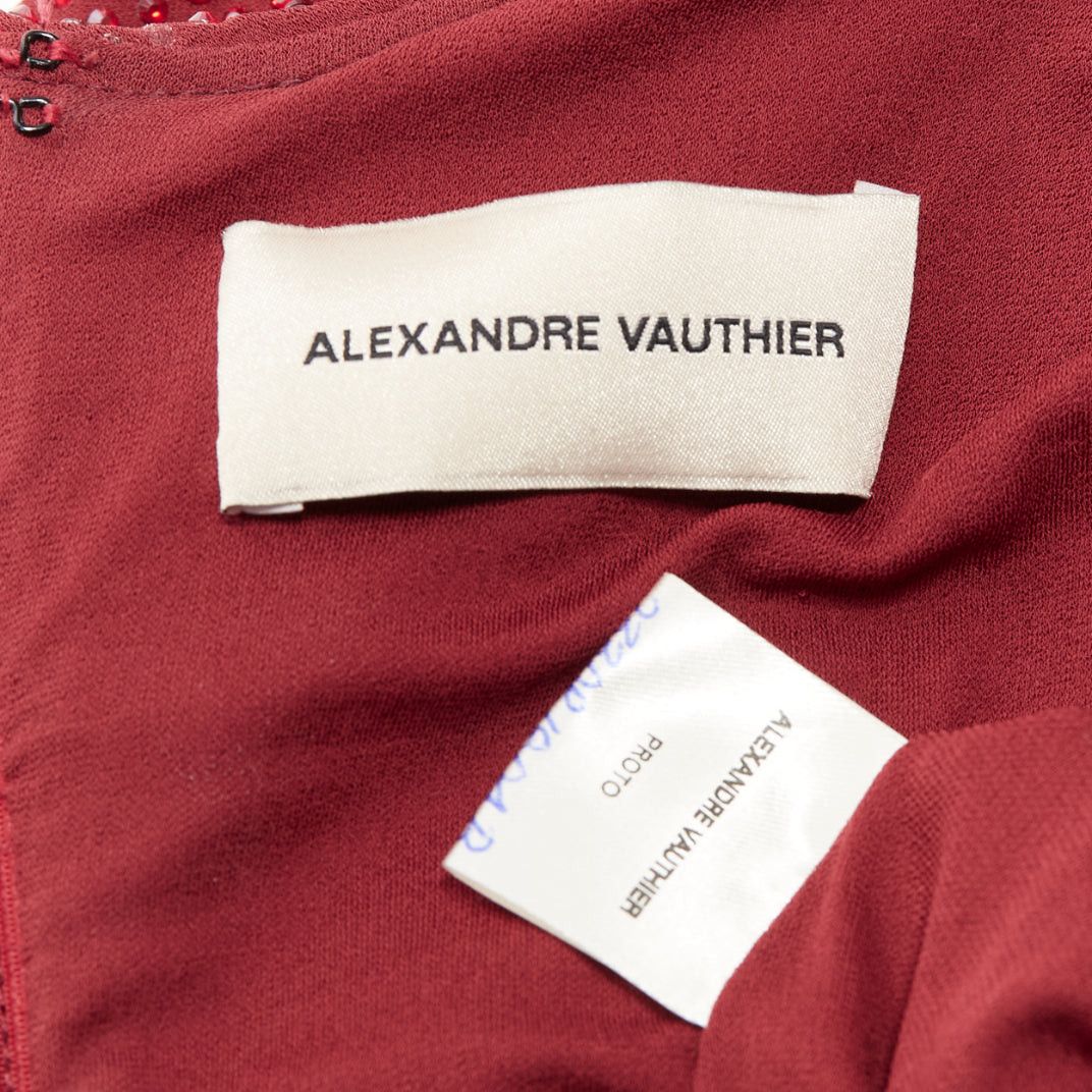 Alexandre Vauthier ALEXANDRE VAUTHIER Daring Red crystal strass sweetheart asymmetric ruched slit gown dress Size S / US 4 / IT 40 - 10 Thumbnail