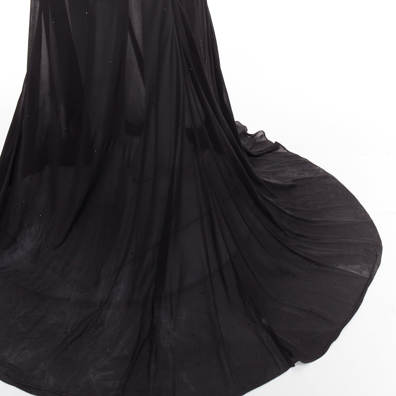 Alexandre Vauthier ALEXANDRE VAUTHIER black sheer degrade crystal long sleeve long train gown dress Size S / US 4 / IT 40 - 9 Thumbnail