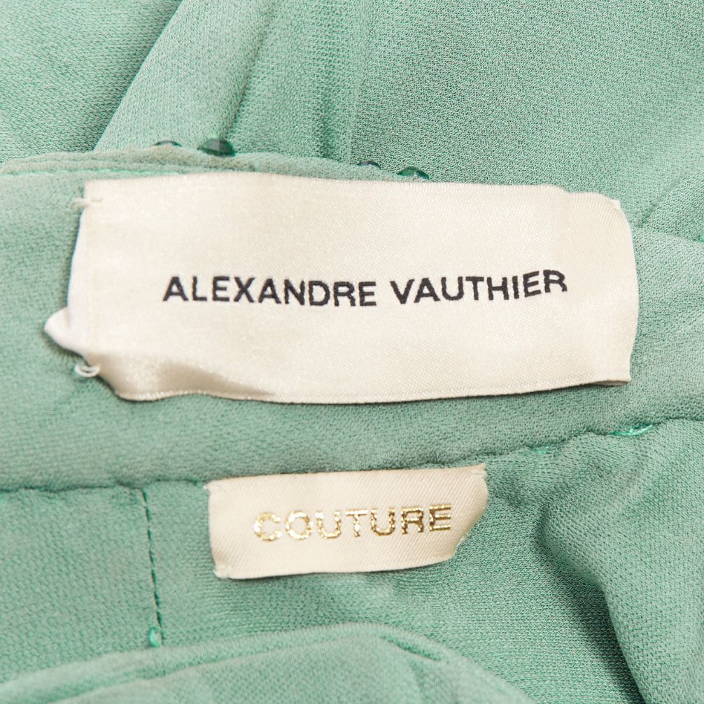 Alexandre Vauthier rare ALEXANDRE VAUTHIER COUTURE SS2020 Runway green strass crystal high neck cut out gown Size S / US 4 / IT 40 - 13 Thumbnail