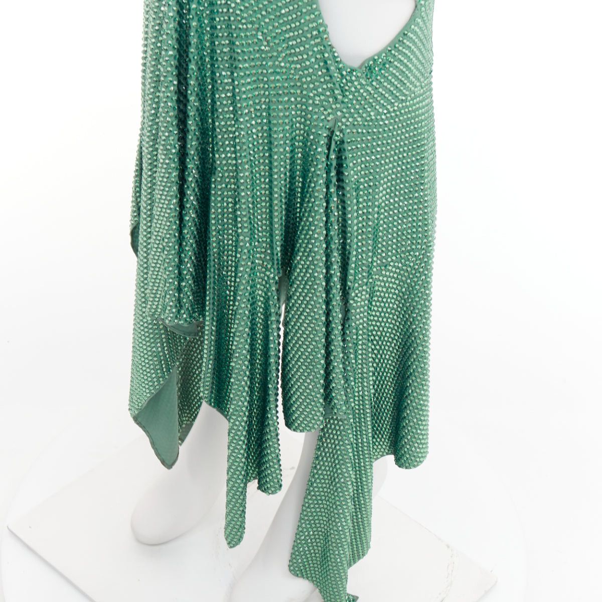 Alexandre Vauthier rare ALEXANDRE VAUTHIER COUTURE SS2020 Runway green strass crystal high neck cut out gown Size S / US 4 / IT 40 - 10 Thumbnail
