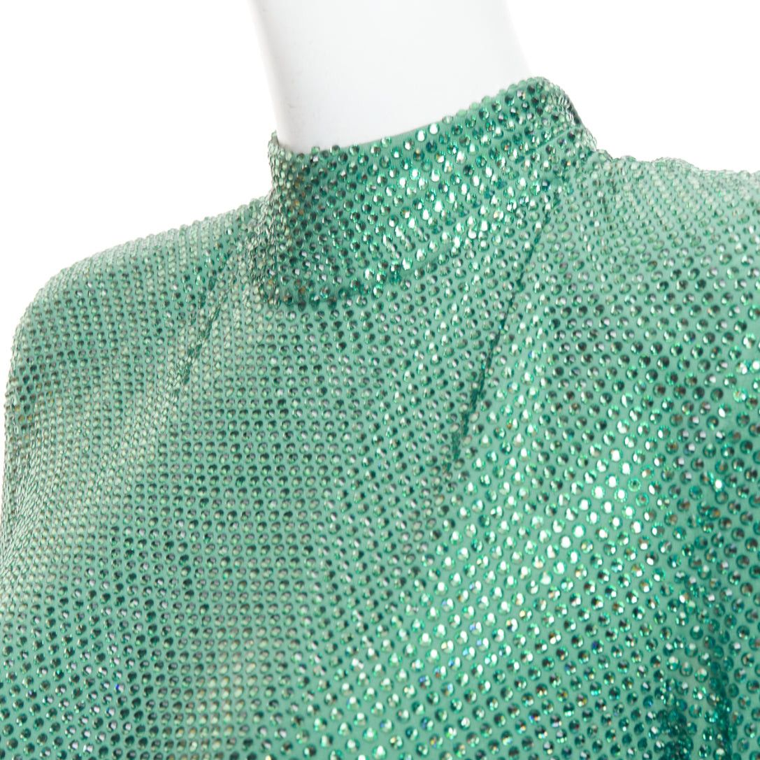 Alexandre Vauthier rare ALEXANDRE VAUTHIER COUTURE SS2020 Runway green strass crystal high neck cut out gown Size S / US 4 / IT 40 - 7 Thumbnail