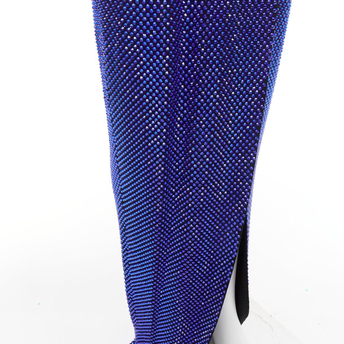 Alexandre Vauthier ALEXANDRE VAUTHIER blue black strass sweetheart bustier high slit gown Size S / US 4 / IT 40 - 7 Thumbnail
