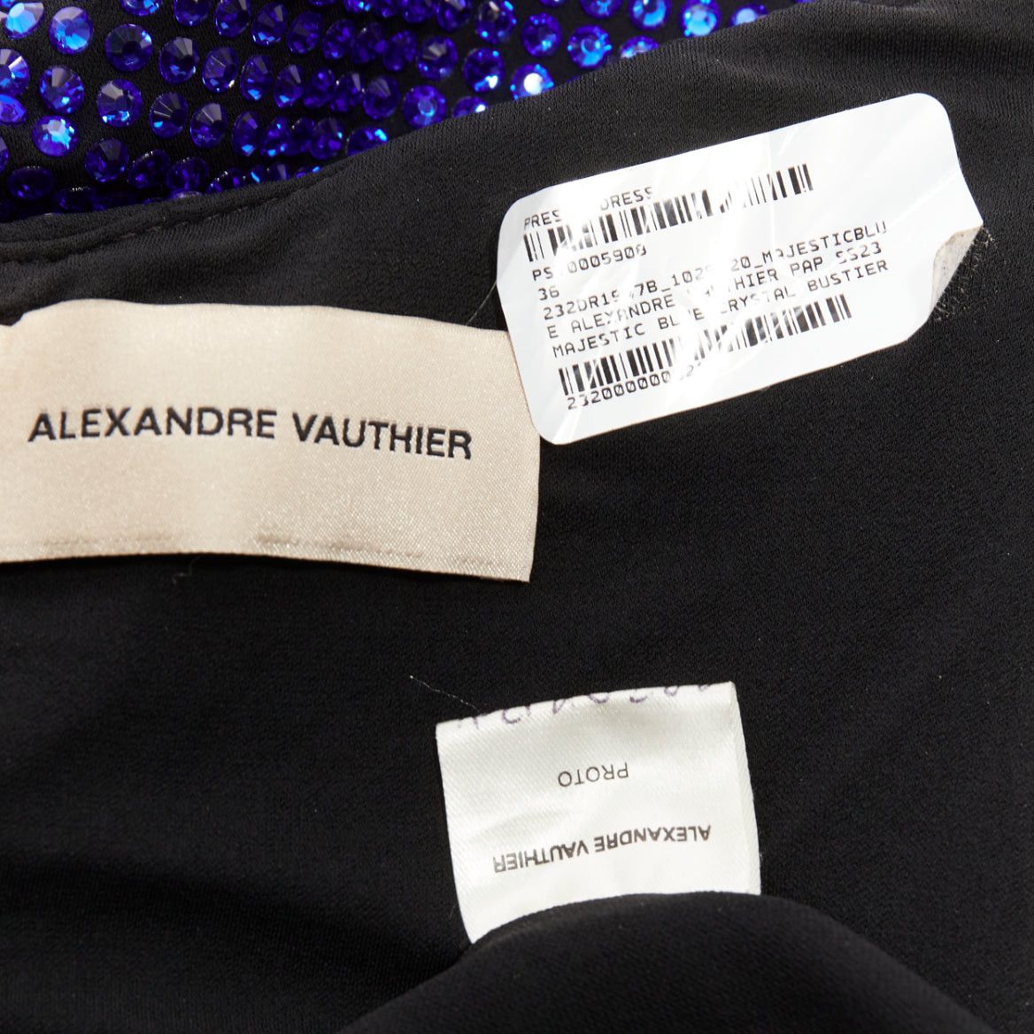 Alexandre Vauthier ALEXANDRE VAUTHIER blue black strass sweetheart bustier high slit gown Size S / US 4 / IT 40 - 11 Thumbnail