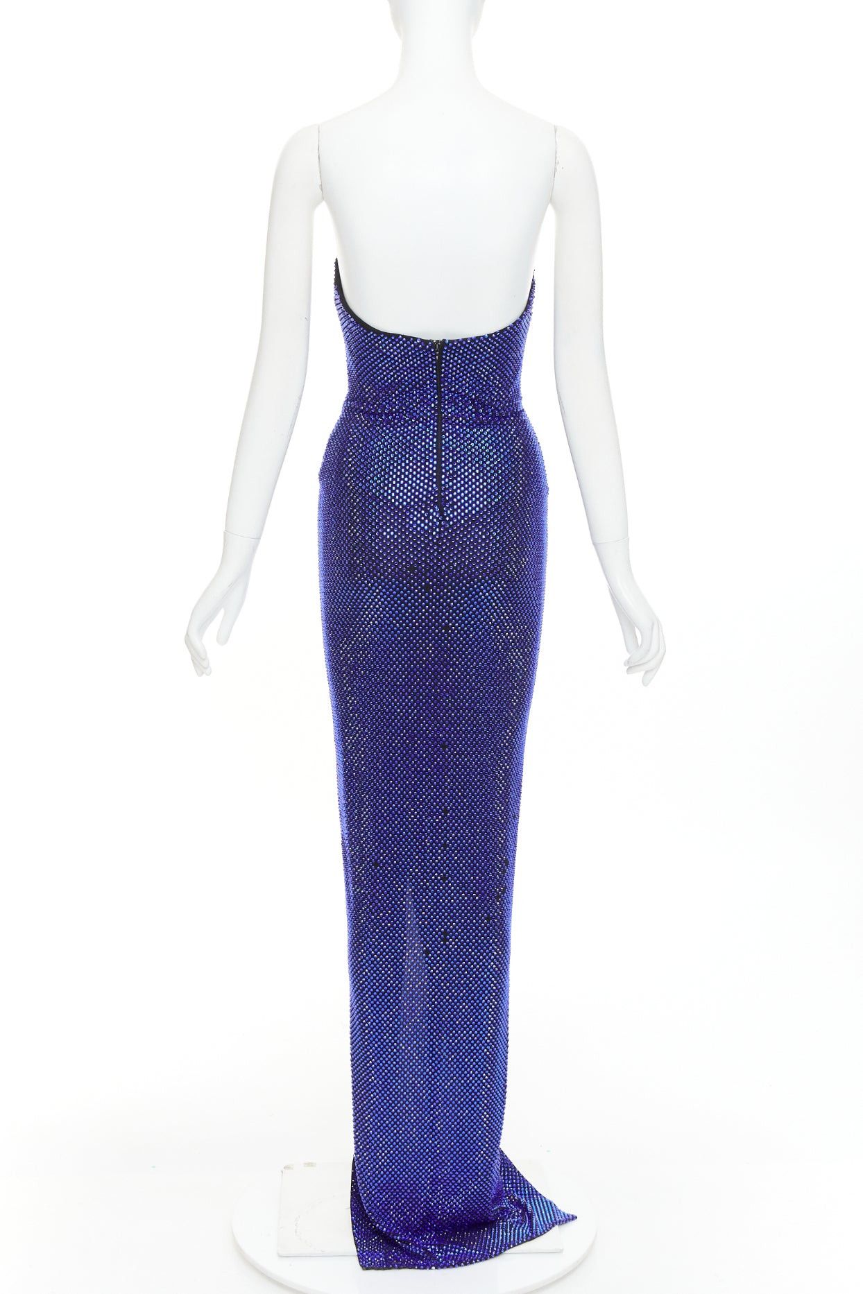 Alexandre Vauthier ALEXANDRE VAUTHIER blue black strass sweetheart bustier high slit gown Size S / US 4 / IT 40 - 5 Thumbnail
