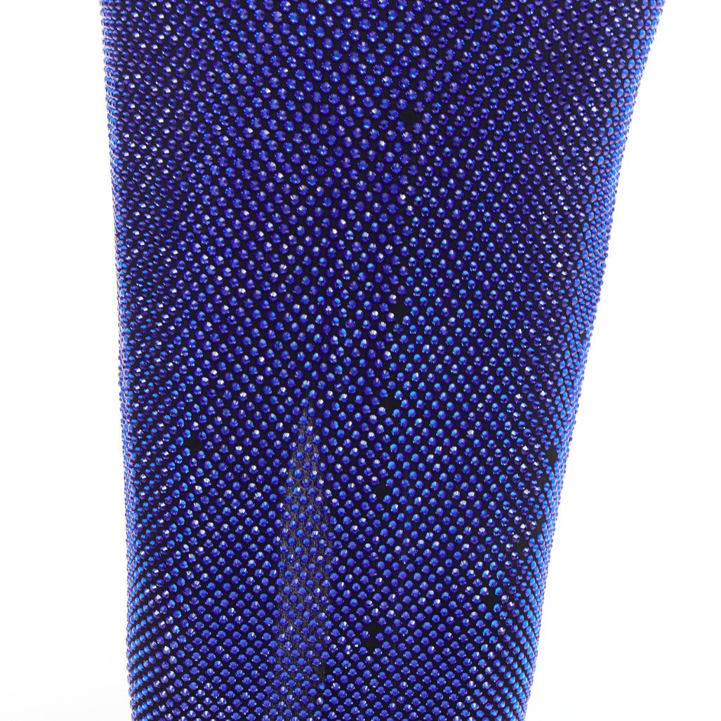 Alexandre Vauthier ALEXANDRE VAUTHIER blue black strass sweetheart bustier high slit gown Size S / US 4 / IT 40 - 10 Thumbnail