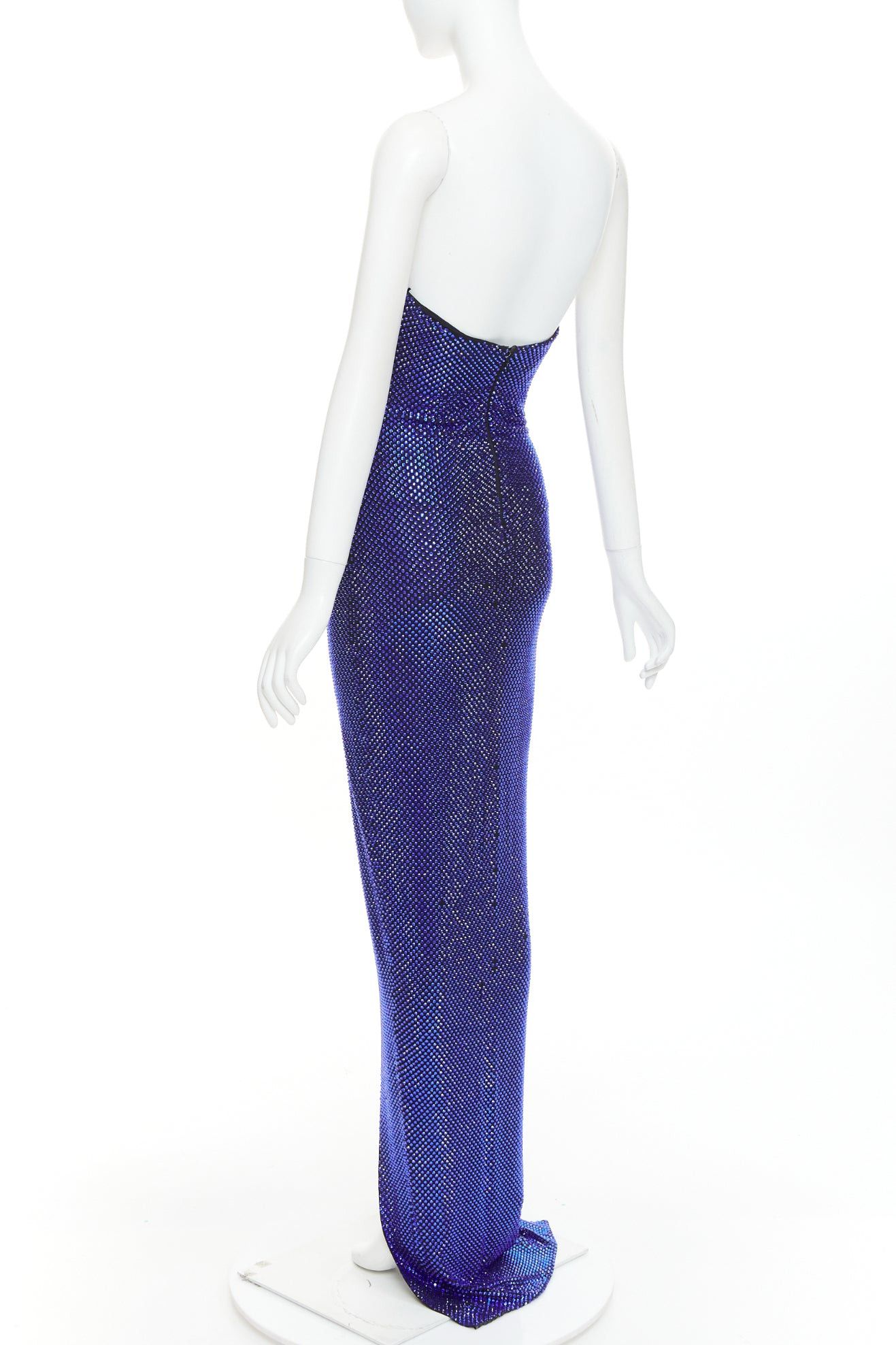 Alexandre Vauthier ALEXANDRE VAUTHIER blue black strass sweetheart bustier high slit gown Size S / US 4 / IT 40 - 6 Thumbnail
