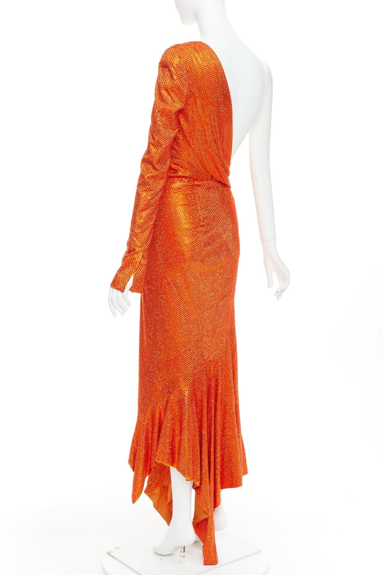 Alexandre Vauthier rare ALEXANDRE VAUTHIER COUTURE AW2018 Runway orange strass crystal one shoulder dress Size S / US 4 / IT 40 - 6 Thumbnail