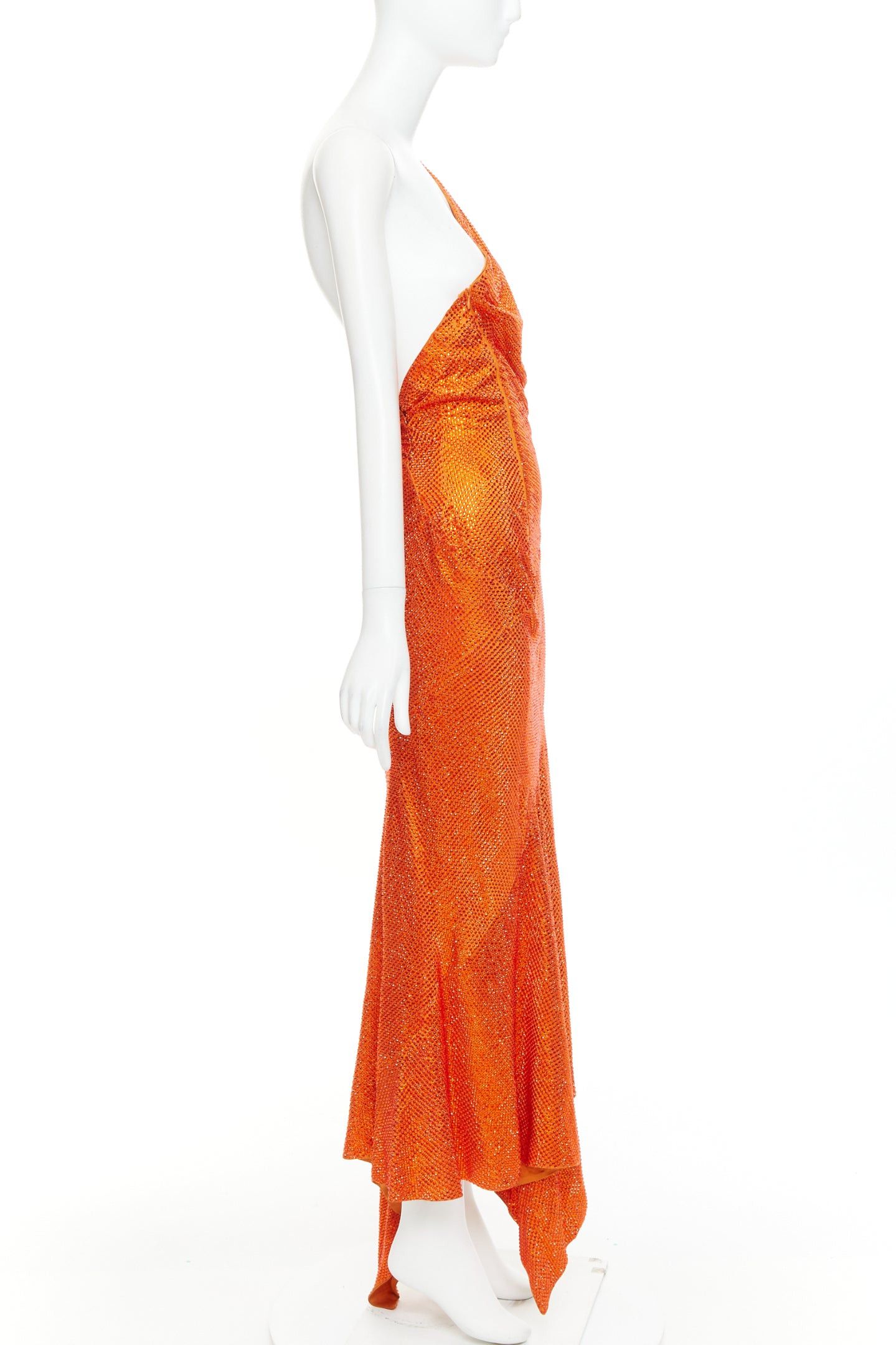 Alexandre Vauthier rare ALEXANDRE VAUTHIER COUTURE AW2018 Runway orange strass crystal one shoulder dress Size S / US 4 / IT 40 - 4 Thumbnail
