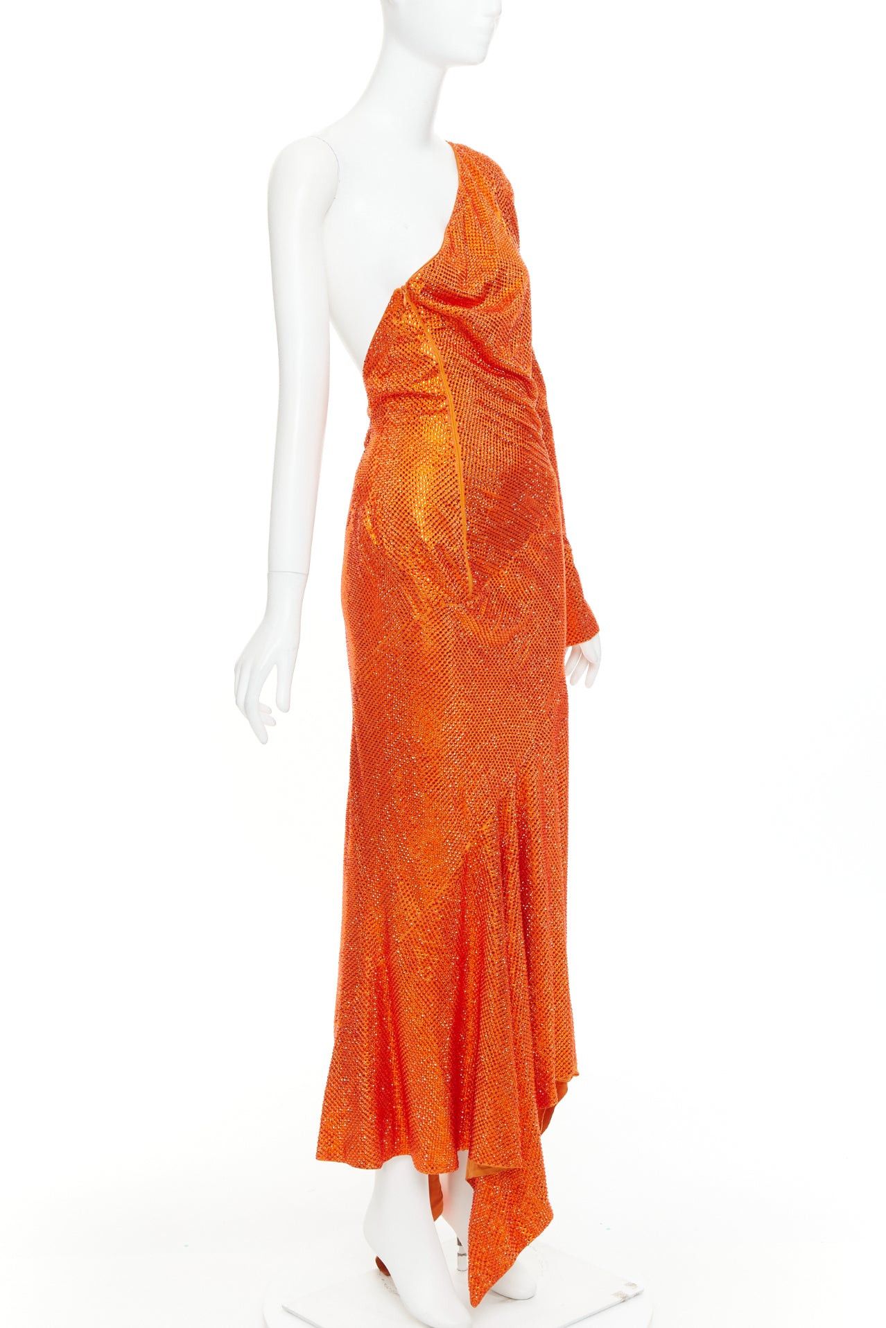 Alexandre Vauthier rare ALEXANDRE VAUTHIER COUTURE AW2018 Runway orange strass crystal one shoulder dress Size S / US 4 / IT 40 - 3 Thumbnail