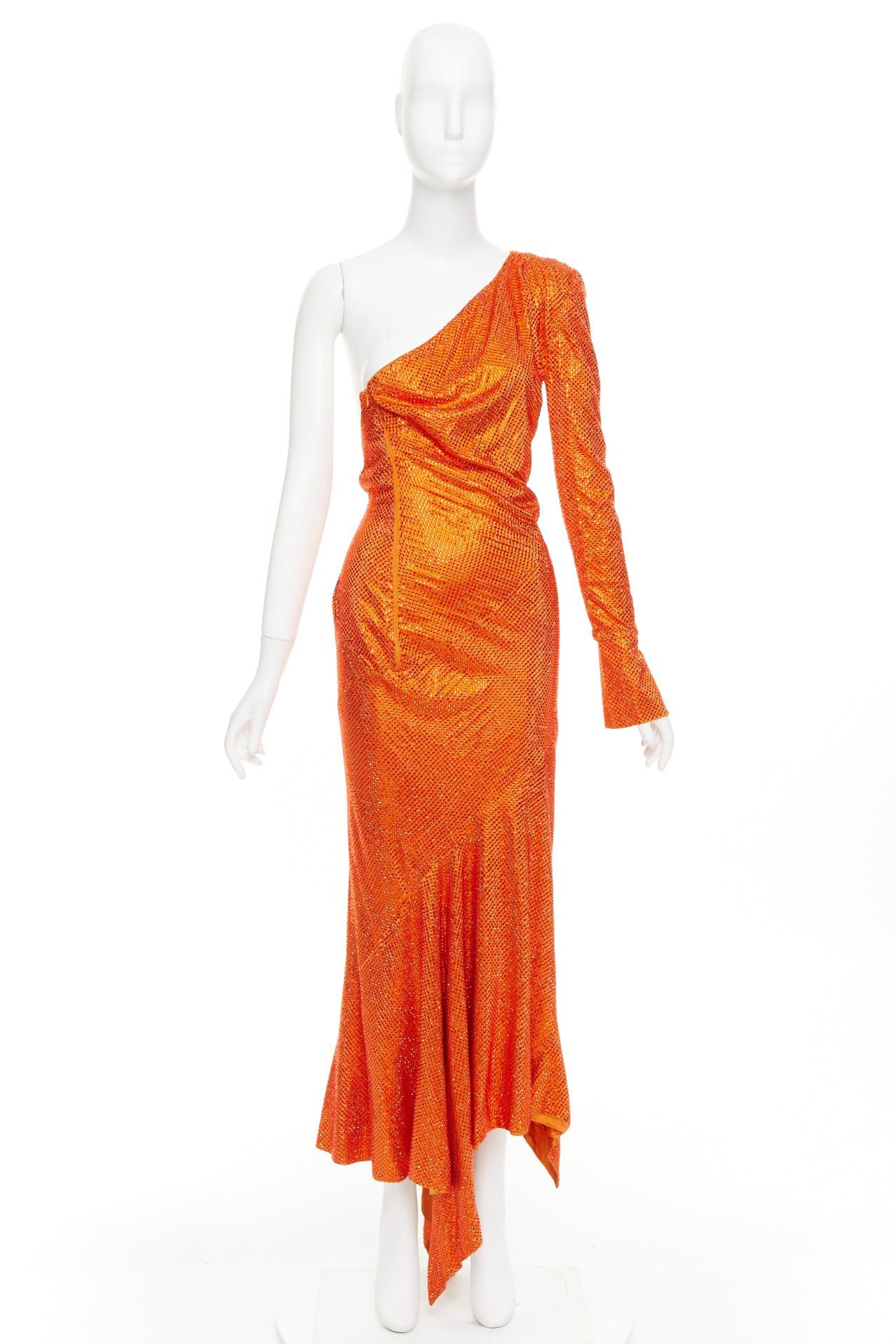 Alexandre Vauthier rare ALEXANDRE VAUTHIER COUTURE AW2018 Runway orange strass crystal one shoulder dress Size S / US 4 / IT 40 - 12 Thumbnail