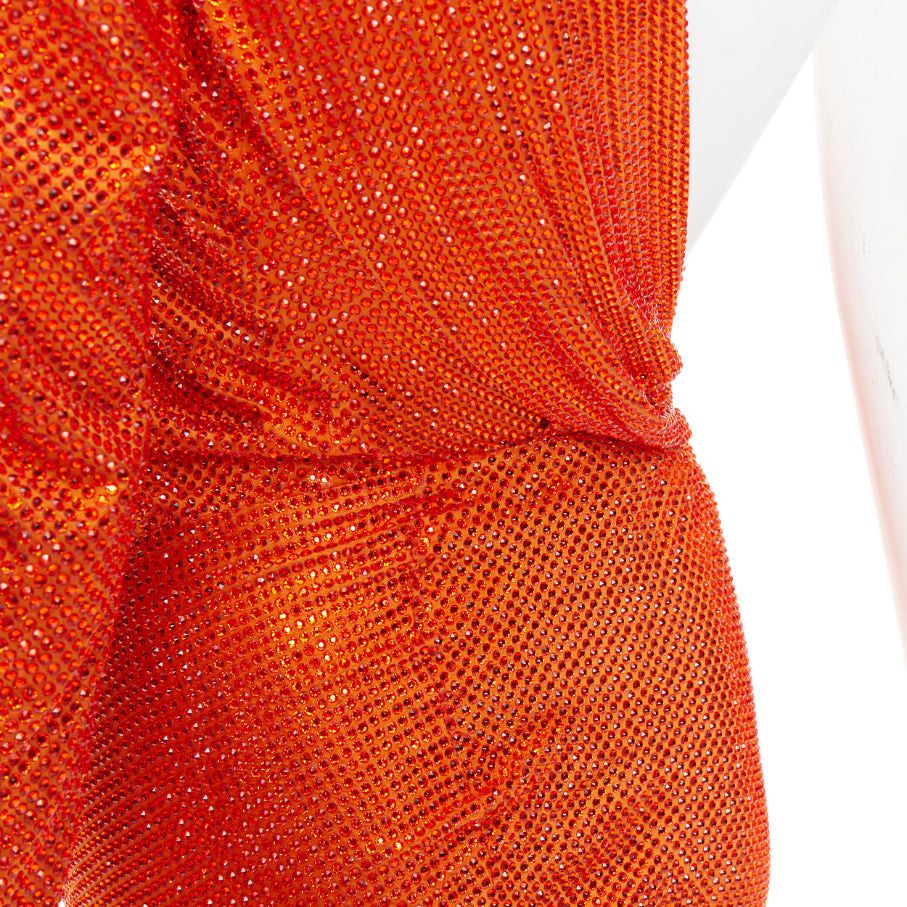 Alexandre Vauthier rare ALEXANDRE VAUTHIER COUTURE AW2018 Runway orange strass crystal one shoulder dress Size S / US 4 / IT 40 - 10 Thumbnail