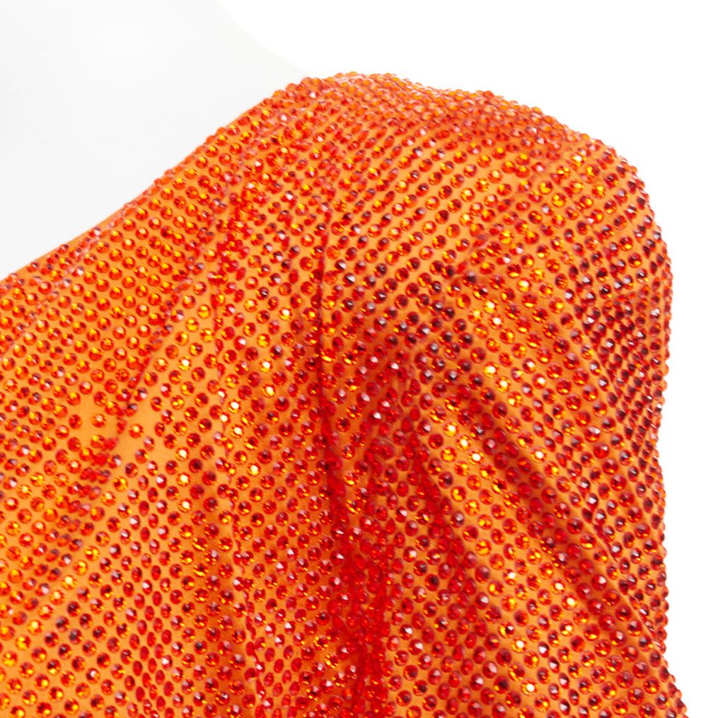 Alexandre Vauthier rare ALEXANDRE VAUTHIER COUTURE AW2018 Runway orange strass crystal one shoulder dress Size S / US 4 / IT 40 - 2 Thumbnail