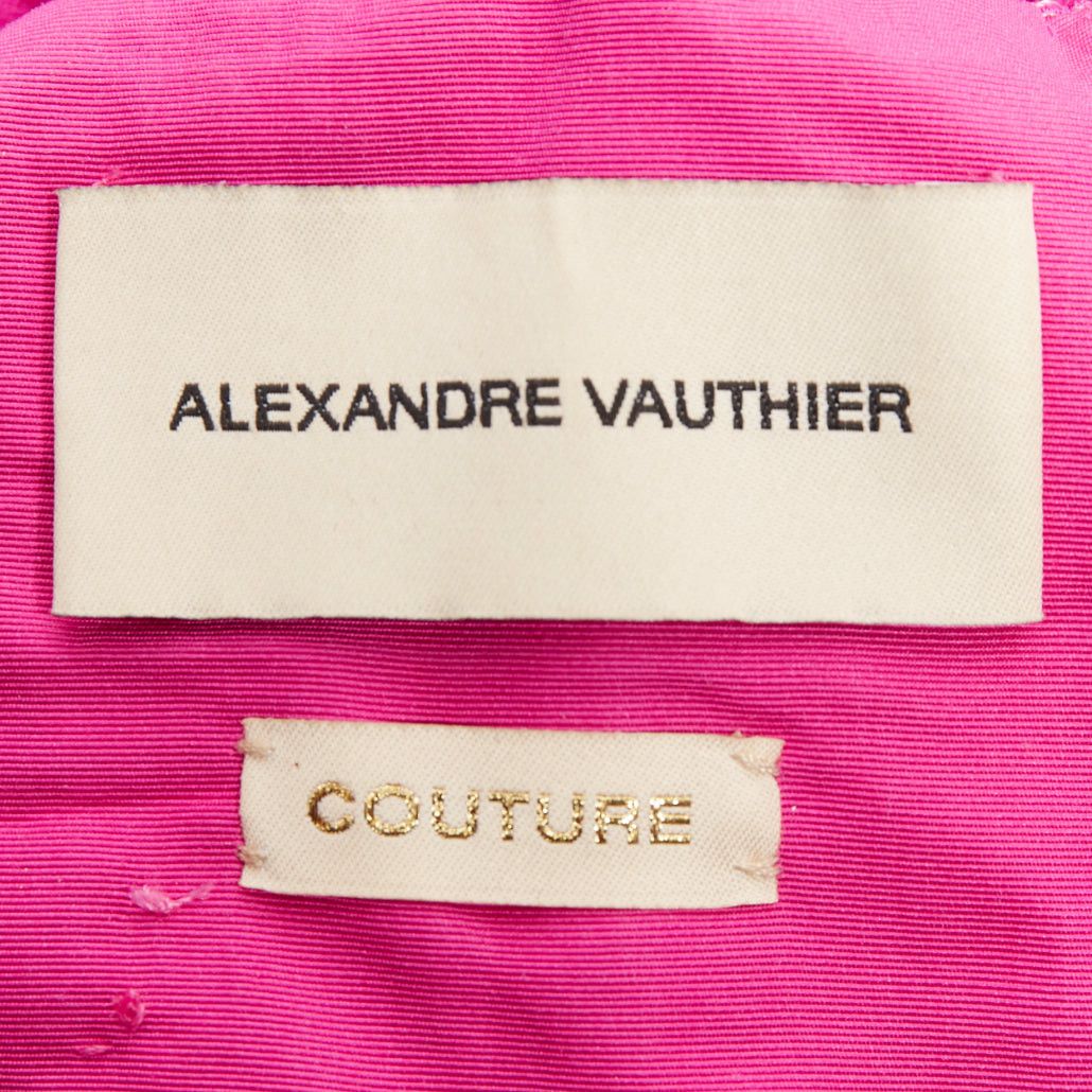 Alexandre Vauthier rare ALEXANDRE VAUTHIER COUTURE AW2019 Runway hot pink micro crystal neck sash drape asymmetric gown Size S / US 4 / IT 40 - 11 Thumbnail