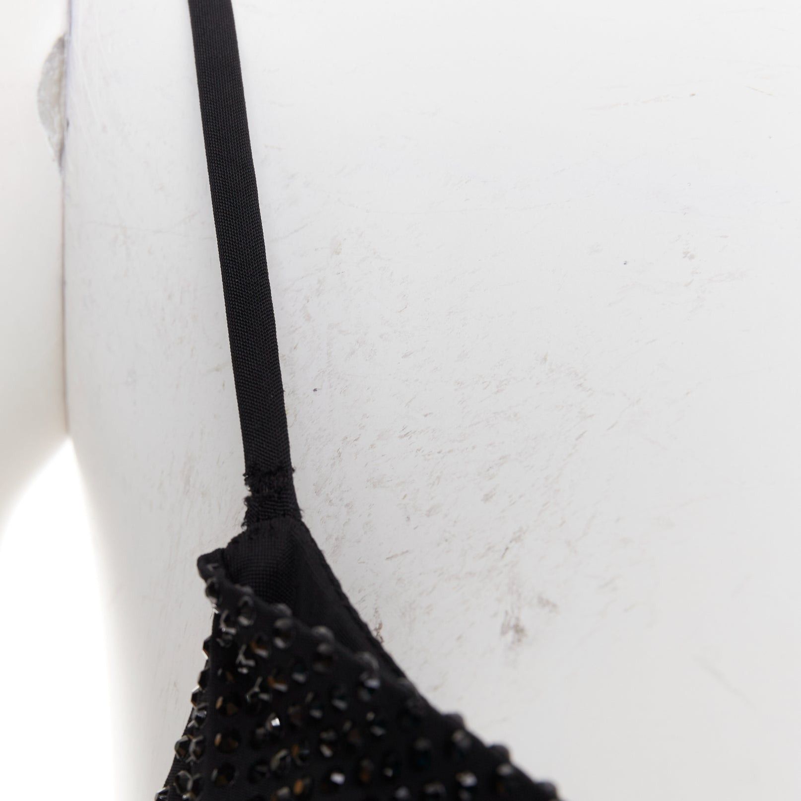 Alexandre Vauthier ALEXANDRE VAUTHIER black crystal strass embellished stretched panel bandage mini slip dress Size S / US 4 / IT 40 - 11 Thumbnail