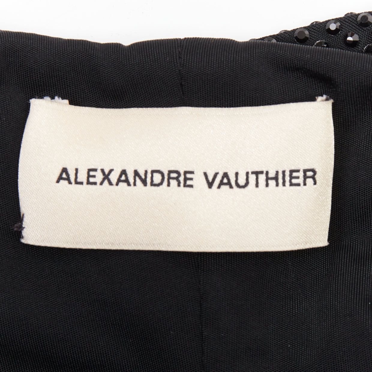 Alexandre Vauthier ALEXANDRE VAUTHIER black crystal strass embellished stretched panel bandage mini slip dress Size S / US 4 / IT 40 - 12 Thumbnail