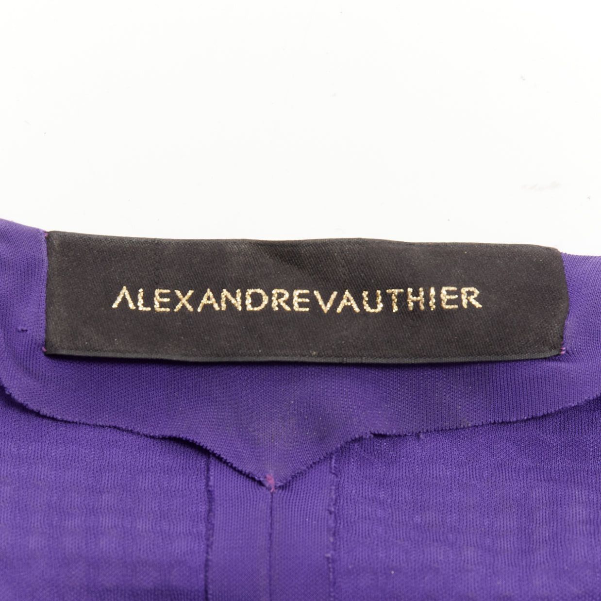 Alexandre Vauthier ALEXANDRE VAUTHIER COUTURE SS2018 Runway purple strass crystal power shoulder mini dress Size S / US 4 / IT 40 - 10 Thumbnail
