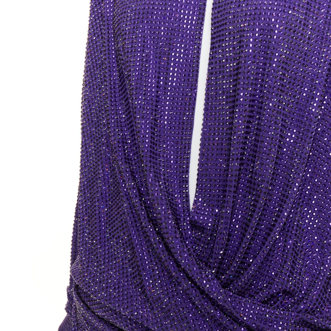 Alexandre Vauthier ALEXANDRE VAUTHIER COUTURE SS2018 Runway purple strass crystal power shoulder mini dress Size S / US 4 / IT 40 - 8 Thumbnail