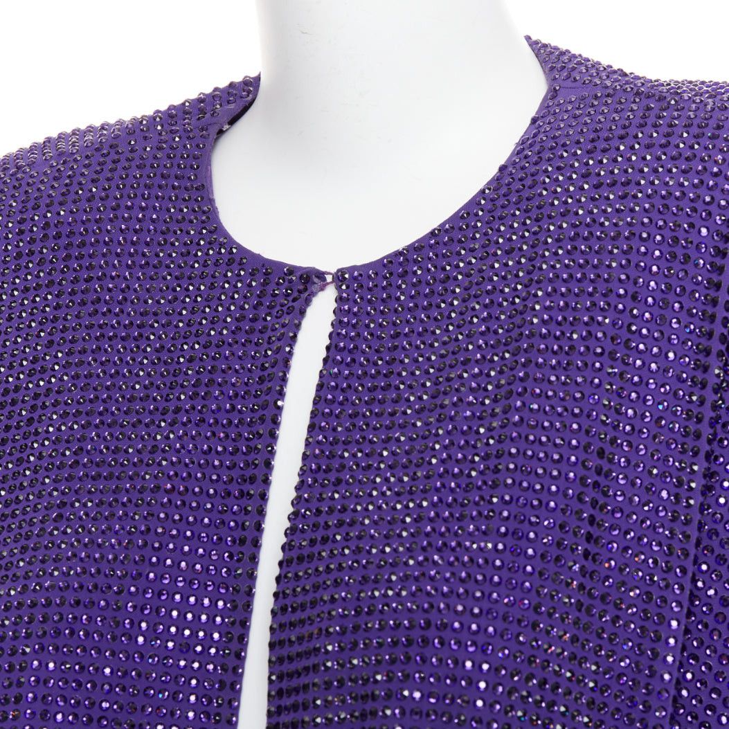 Alexandre Vauthier ALEXANDRE VAUTHIER COUTURE SS2018 Runway purple strass crystal power shoulder mini dress Size S / US 4 / IT 40 - 7 Thumbnail