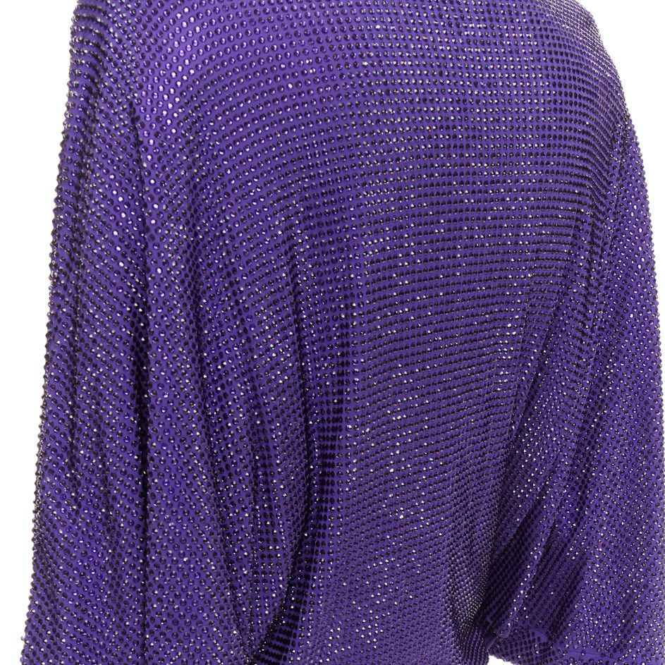 Alexandre Vauthier ALEXANDRE VAUTHIER COUTURE SS2018 Runway purple strass crystal power shoulder mini dress Size S / US 4 / IT 40 - 9 Thumbnail