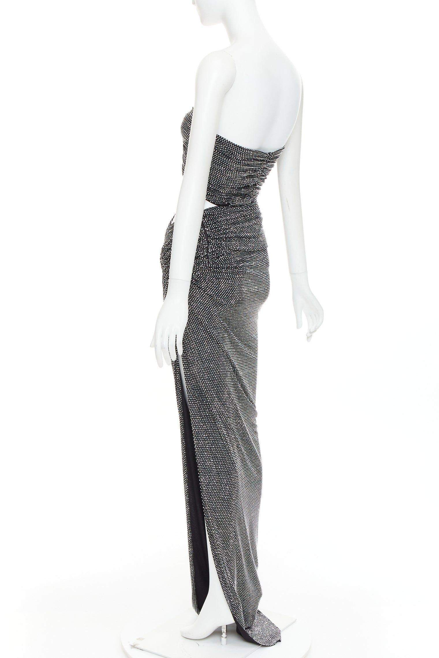 Alexandre Vauthier ALEXANDRE VAUTHIER silver strass crystal twisted bust cut out draped skirt gown Size S / US 4 / IT 40 - 6 Thumbnail