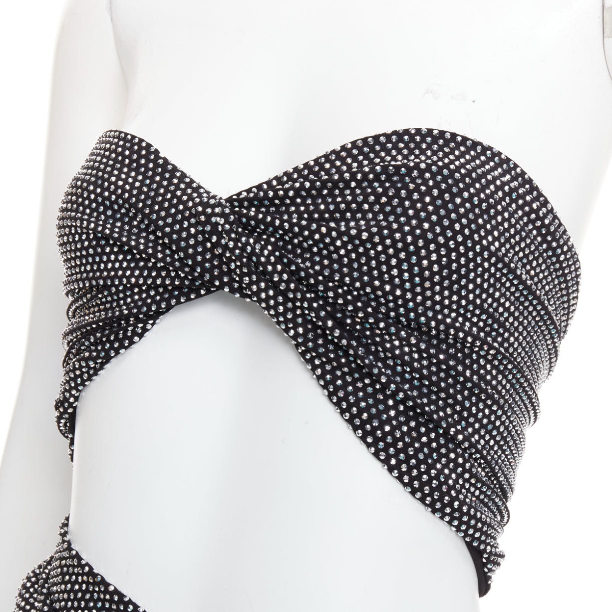 Alexandre Vauthier ALEXANDRE VAUTHIER silver strass crystal twisted bust cut out draped skirt gown Size S / US 4 / IT 40 - 2 Thumbnail