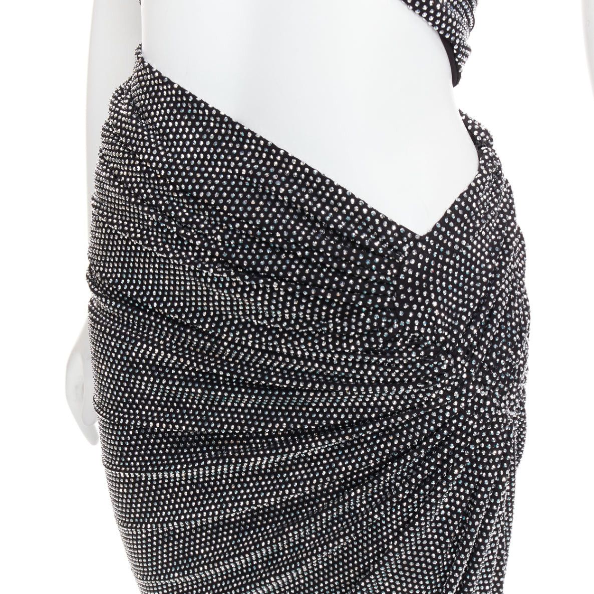 Alexandre Vauthier ALEXANDRE VAUTHIER silver strass crystal twisted bust cut out draped skirt gown Size S / US 4 / IT 40 - 7 Thumbnail