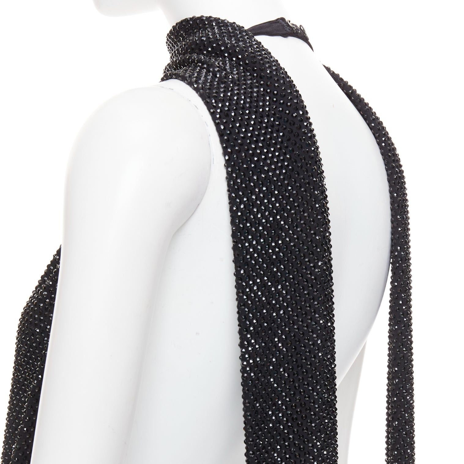 Alexandre Vauthier rare ALEXANDRE VAUTHIER COUTURE SS2020 Runway black strass crystal ruched waist drape sash train gown Size S / US 4 / IT 40 - 7 Thumbnail