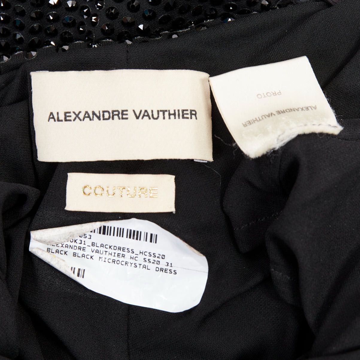 Alexandre Vauthier rare ALEXANDRE VAUTHIER COUTURE SS2020 Runway black strass crystal ruched waist drape sash train gown Size S / US 4 / IT 40 - 11 Thumbnail