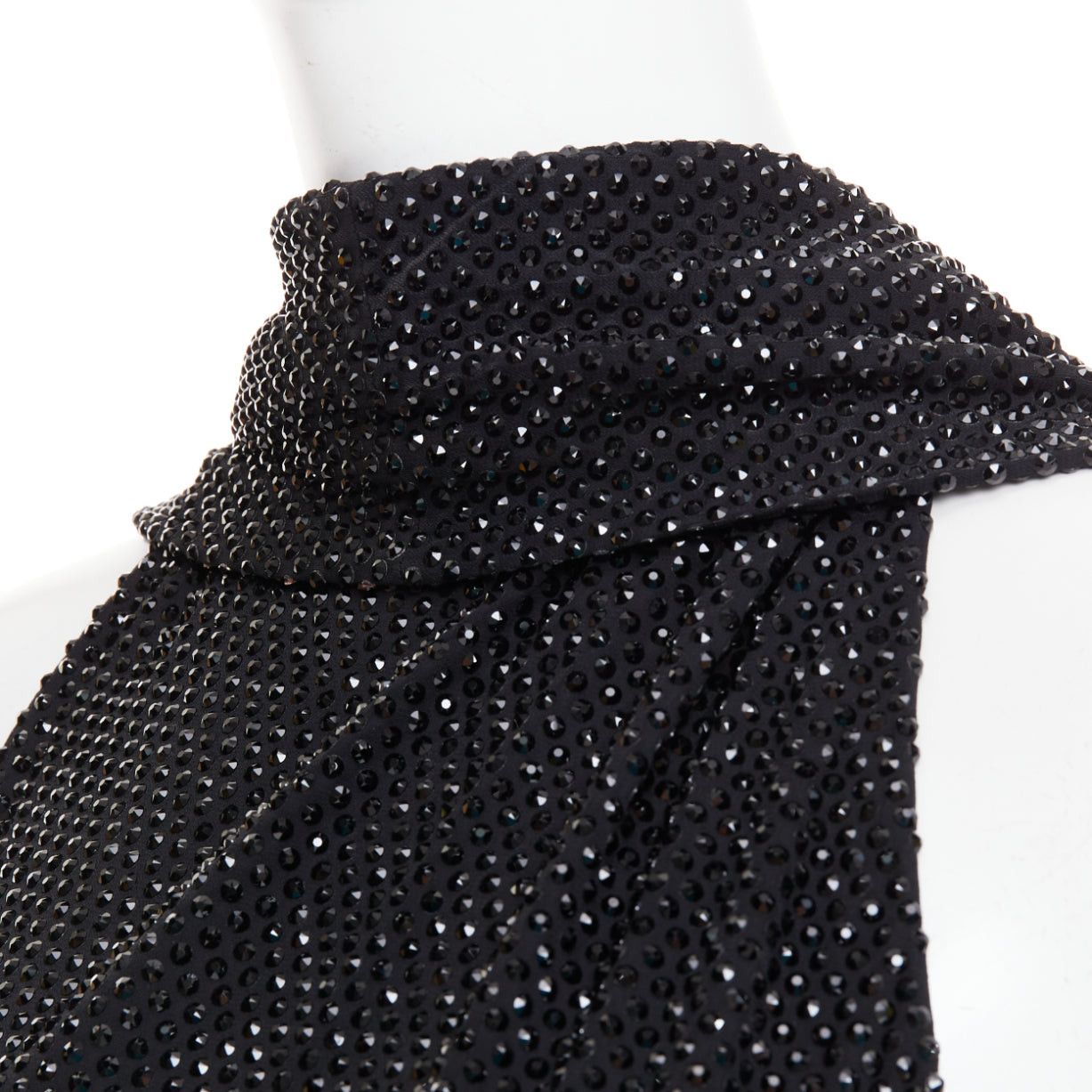 Alexandre Vauthier rare ALEXANDRE VAUTHIER COUTURE SS2020 Runway black strass crystal ruched waist drape sash train gown Size S / US 4 / IT 40 - 9 Thumbnail