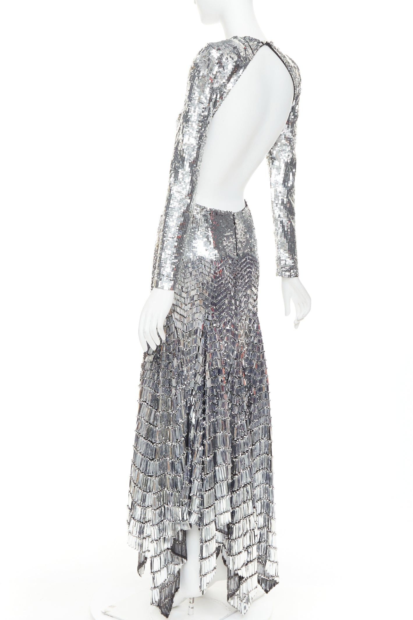 Alexandre Vauthier rare ALEXANDRE VAUTHIER COUTURE SS2022 Runway Lesage silver gradient sequins paillette gown Size S / US 4 / IT 40 - 6 Thumbnail