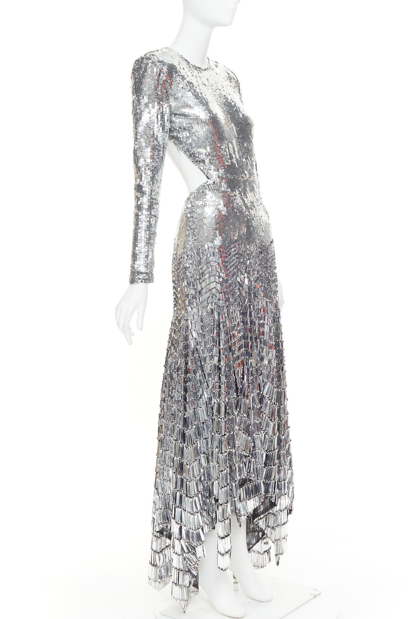 Alexandre Vauthier rare ALEXANDRE VAUTHIER COUTURE SS2022 Runway Lesage silver gradient sequins paillette gown Size S / US 4 / IT 40 - 3 Thumbnail