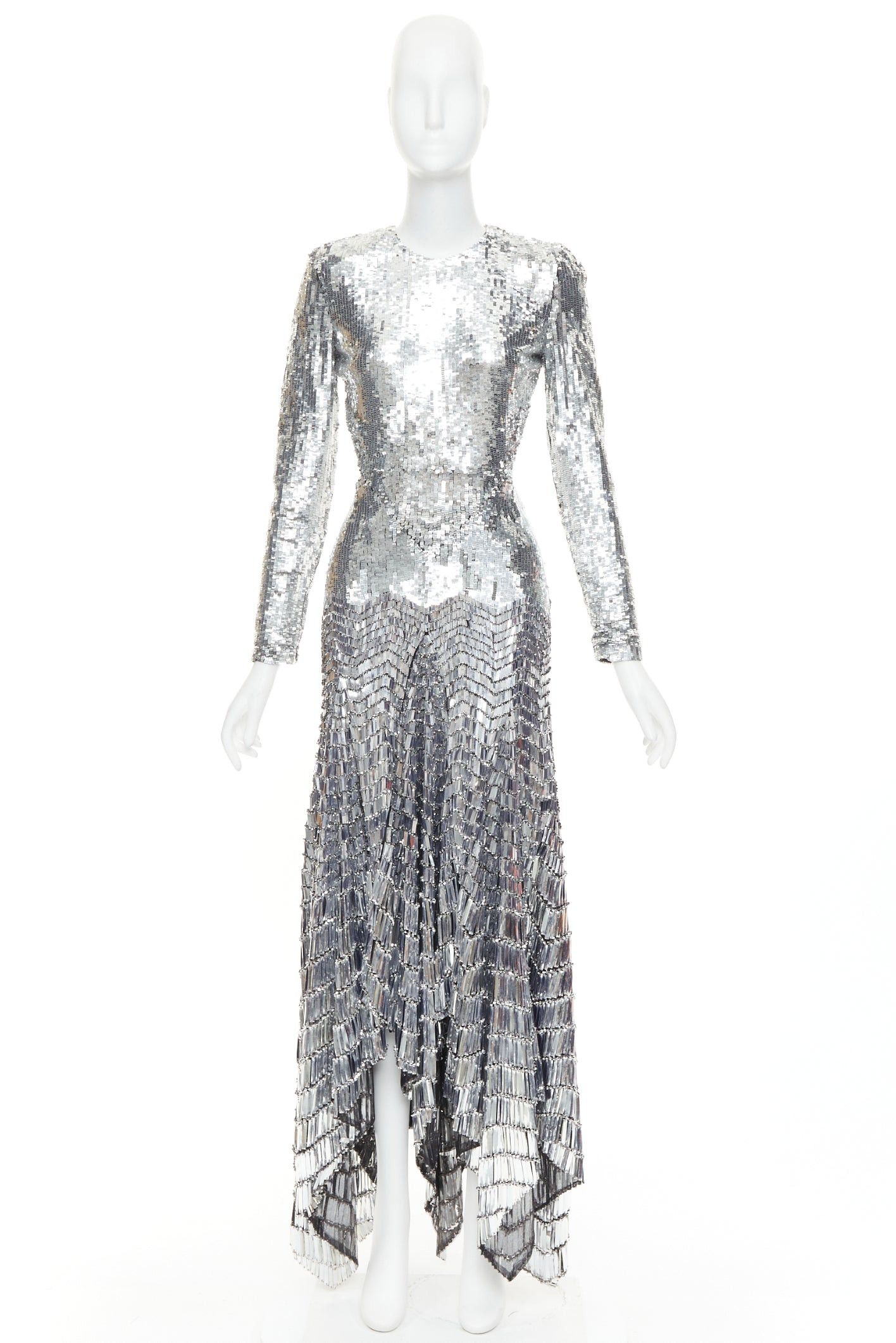 Alexandre Vauthier rare ALEXANDRE VAUTHIER COUTURE SS2022 Runway Lesage silver gradient sequins paillette gown Size S / US 4 / IT 40 - 12 Thumbnail