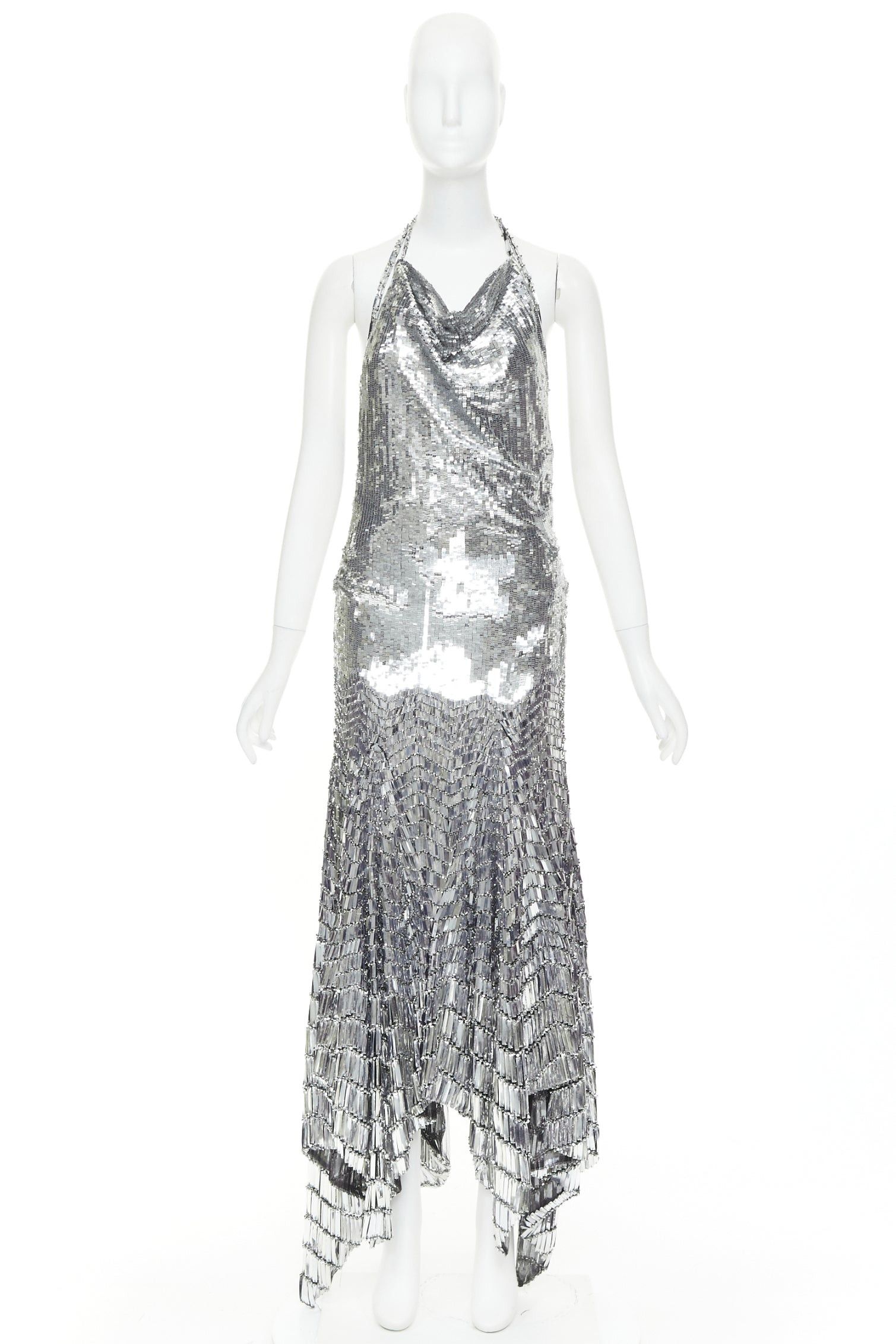 Alexandre Vauthier rare ALEXANDRE VAUTHIER COUTURE SS2022 Runway Lesage silver gradient sequins paillettes gown Size S / US 4 / IT 40 - 11 Thumbnail