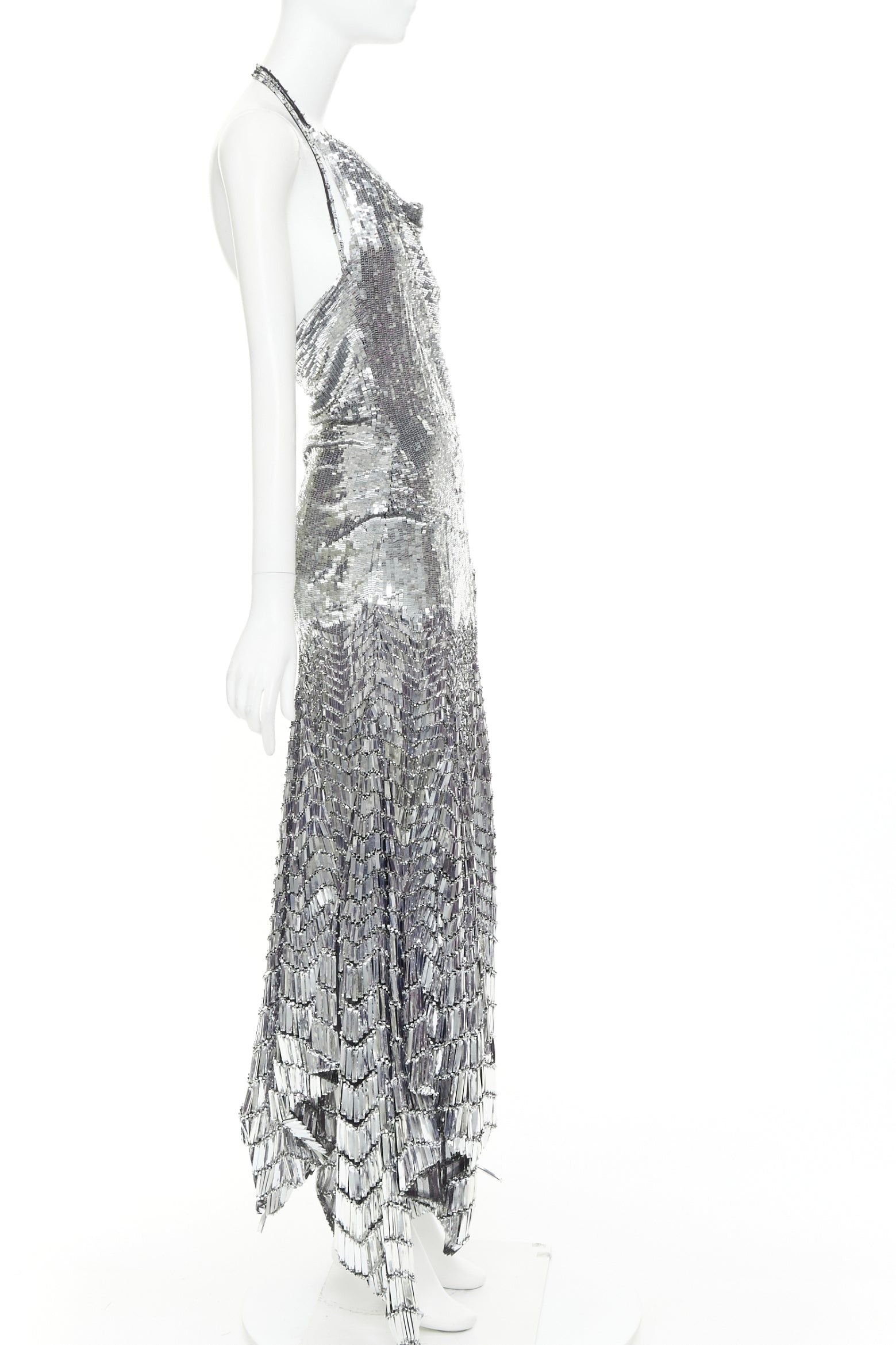 Alexandre Vauthier rare ALEXANDRE VAUTHIER COUTURE SS2022 Runway Lesage silver gradient sequins paillettes gown Size S / US 4 / IT 40 - 4 Thumbnail