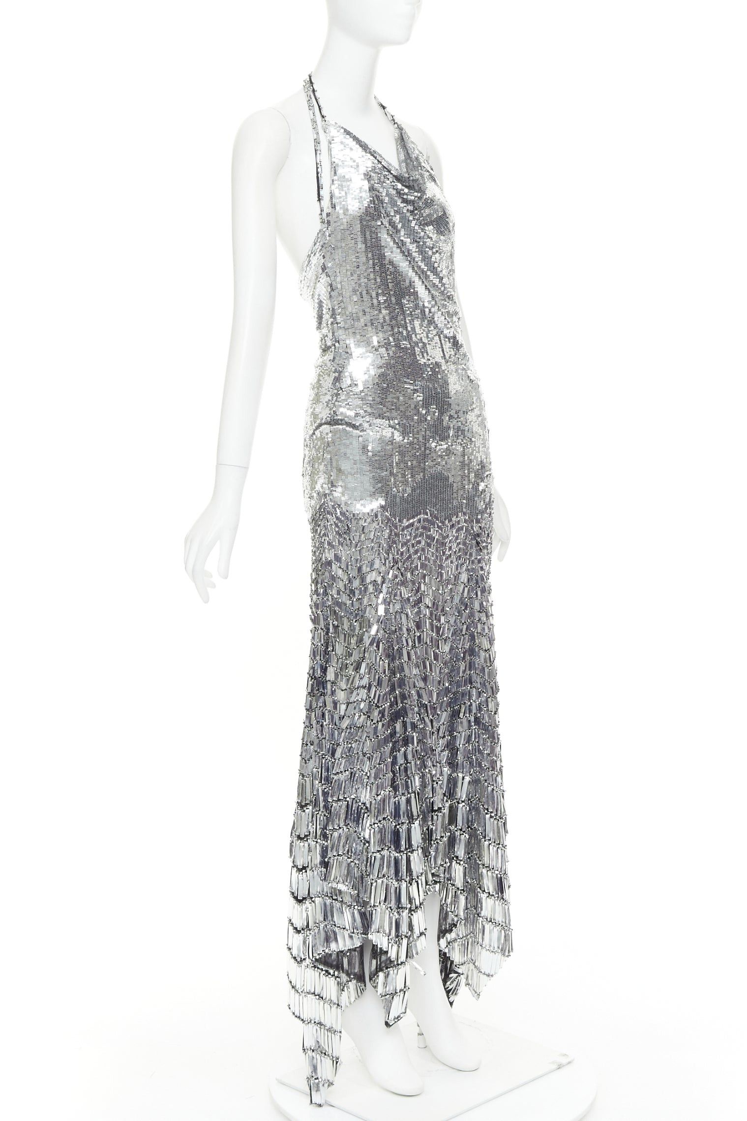Alexandre Vauthier rare ALEXANDRE VAUTHIER COUTURE SS2022 Runway Lesage silver gradient sequins paillettes gown Size S / US 4 / IT 40 - 3 Thumbnail