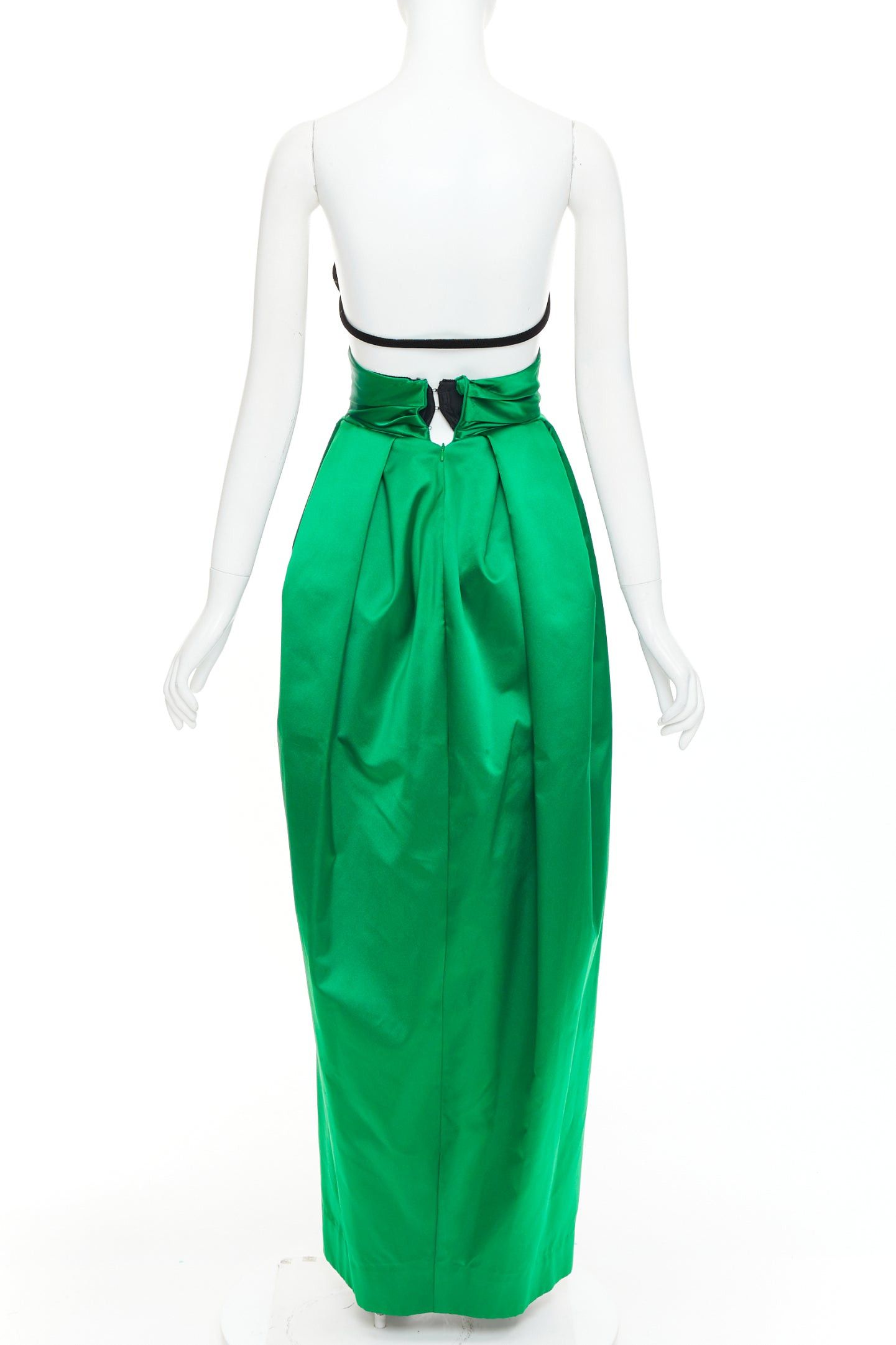 Alexandre Vauthier rare ALEXANDRE VAUTHIER COUTURE AW2020 Runway black velvet green duchess satin gown Beyonce Size S / US 4 / IT 40 - 5 Thumbnail