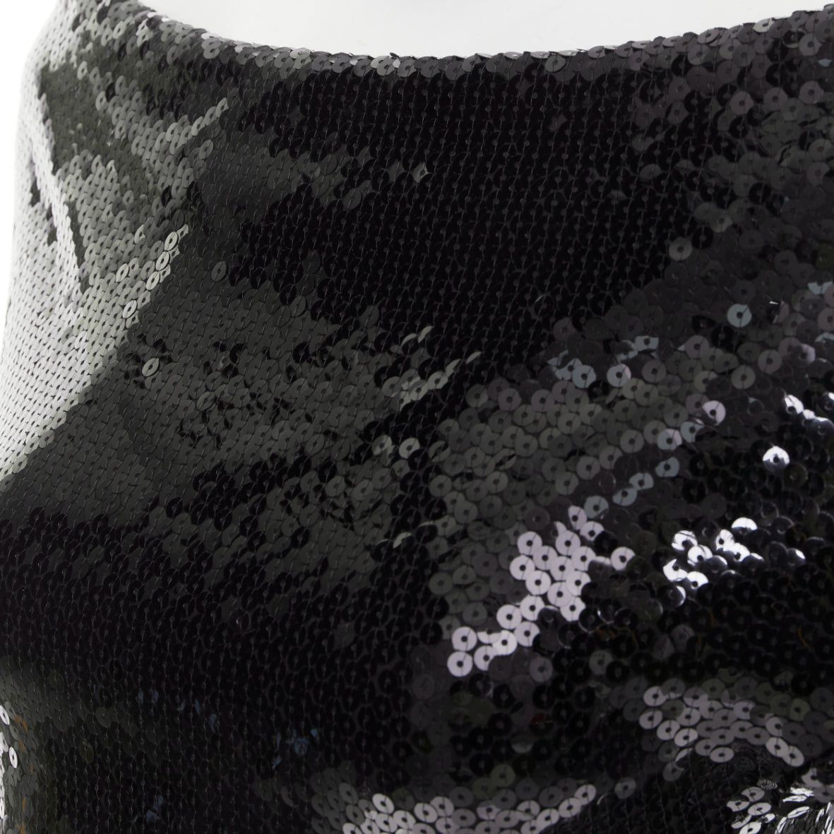 Alexandre Vauthier ALEXANDRE VAUTHIER SS2023 Runway black sequinned off shoulder bodycon stretch midi dress Size S / US 4 / IT 40 - 10 Thumbnail