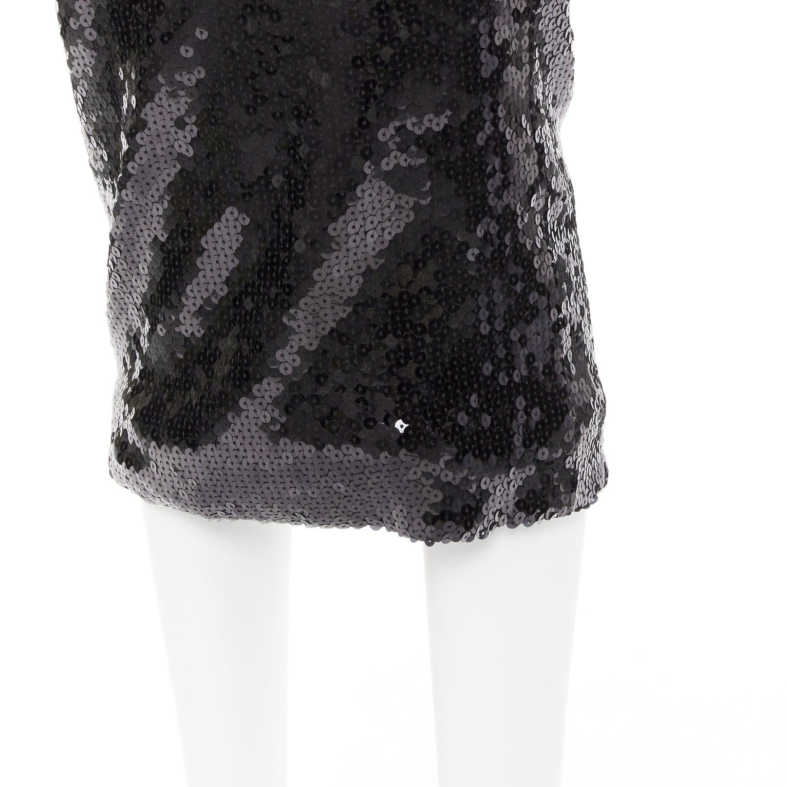 Alexandre Vauthier ALEXANDRE VAUTHIER SS2023 Runway black sequinned off shoulder bodycon stretch midi dress Size S / US 4 / IT 40 - 11 Thumbnail